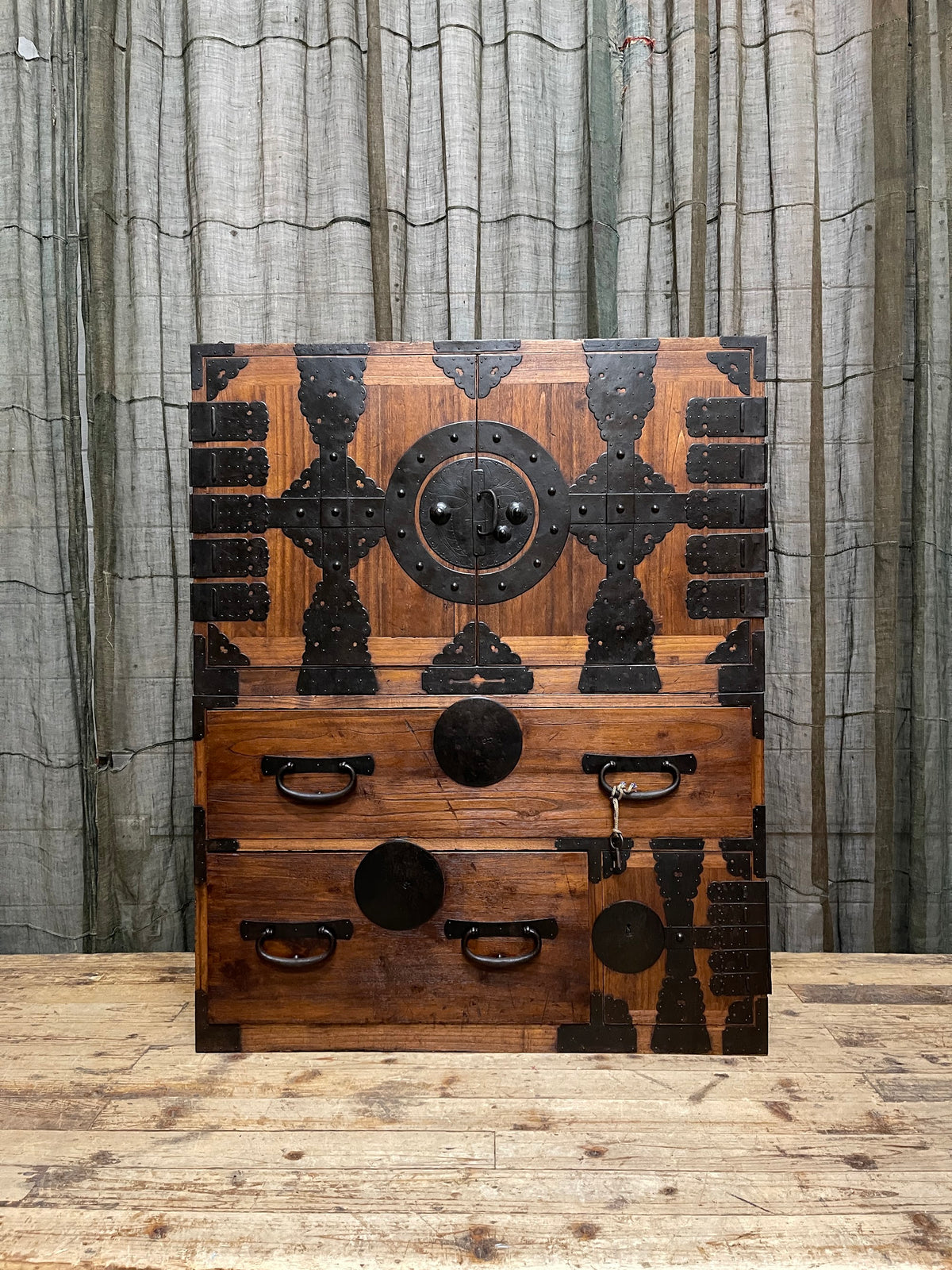 Antique Japanese Kannon Biraki Kimono Chest
