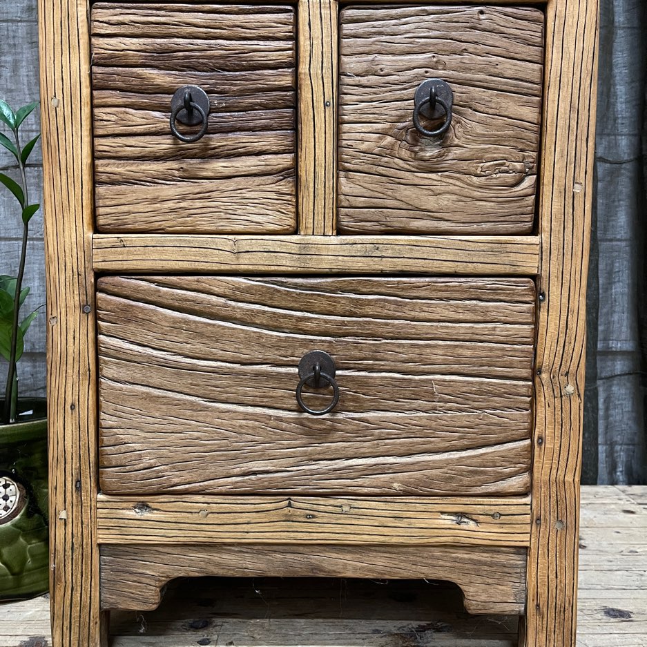 Provincial Style Chinese 9 Drawer Cabinet - Elm