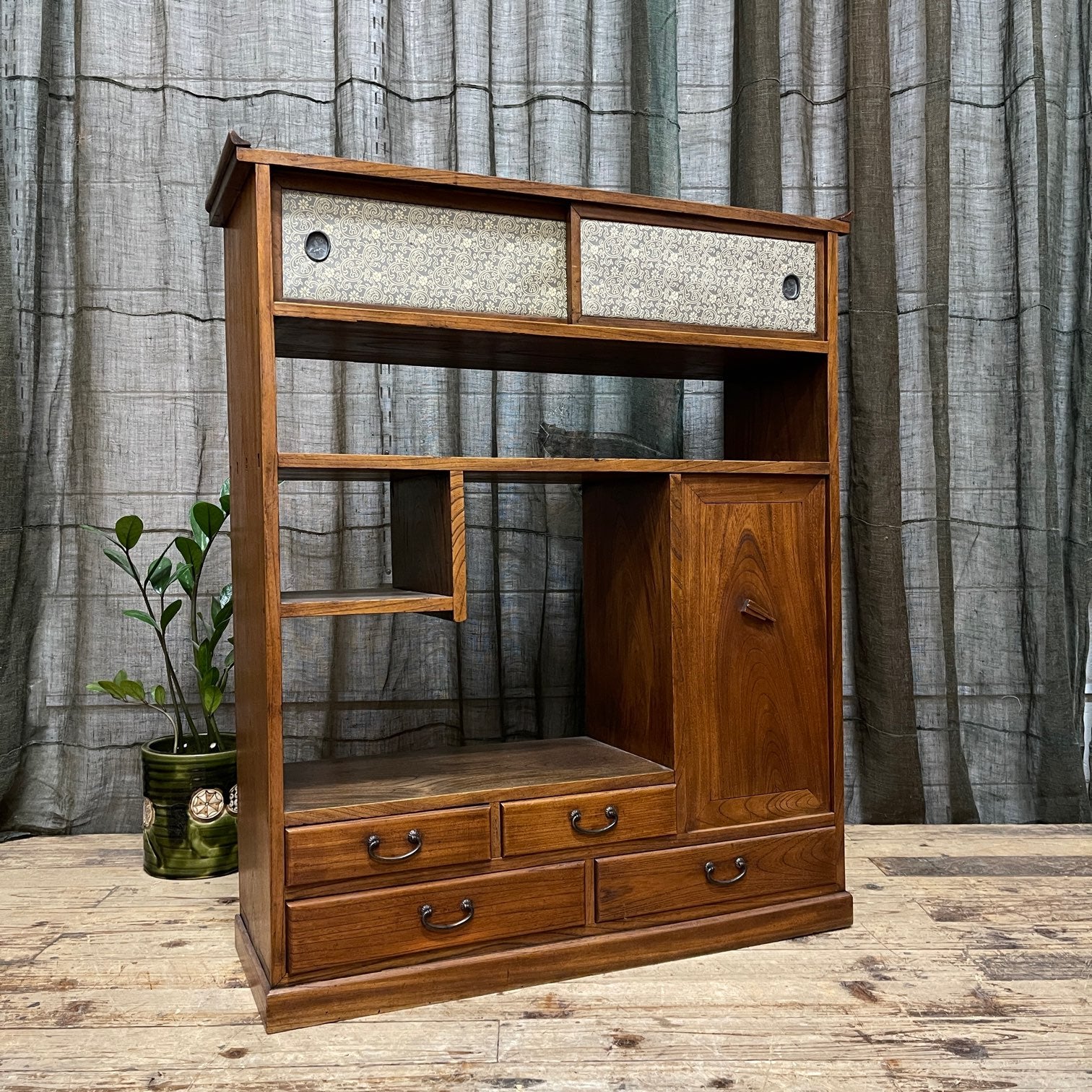 Cha Dana, Japanese Tea Cabinet - Elm | c.1910