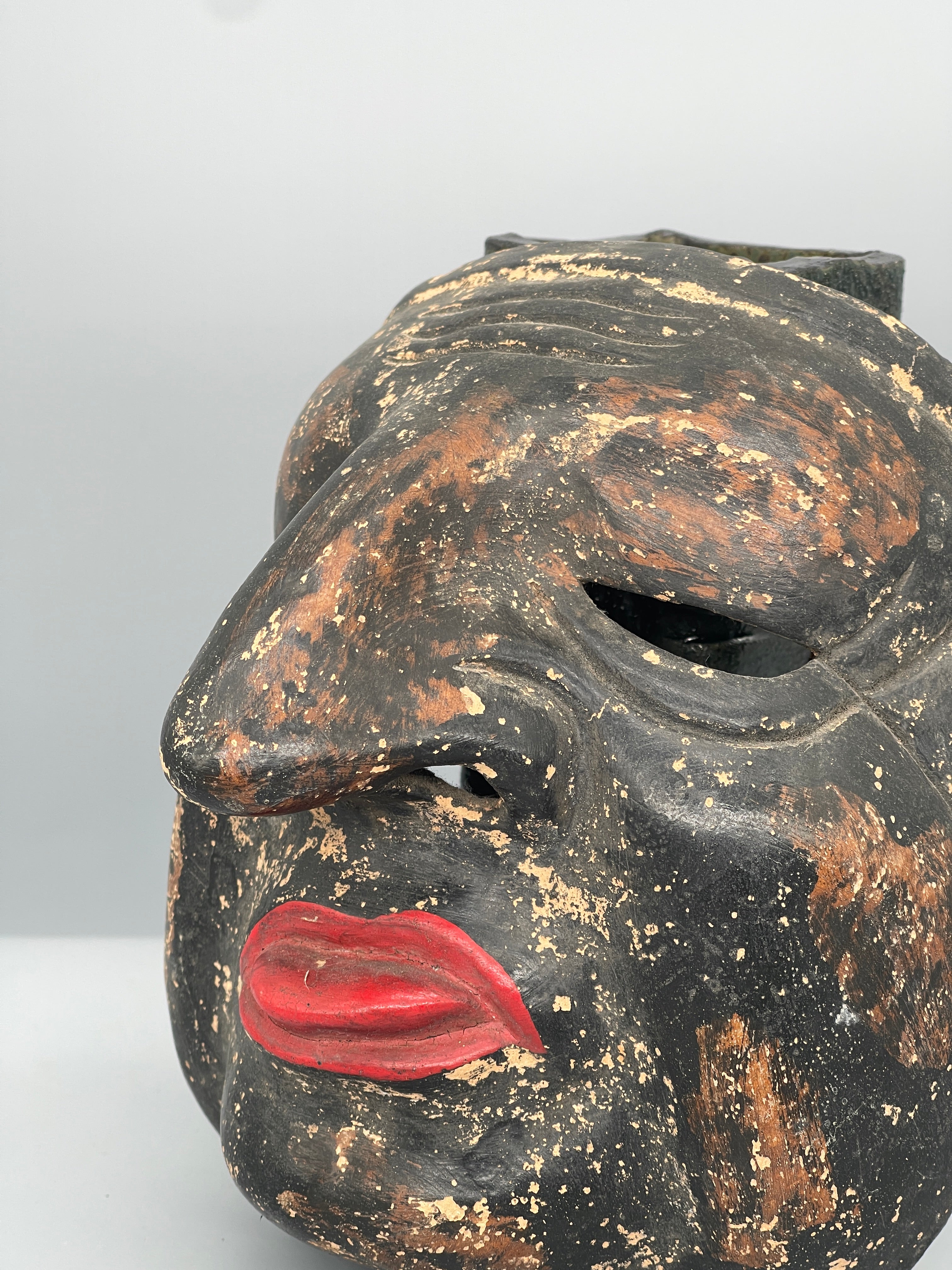 Vintage Japanese Bugaku Mask - Kempai