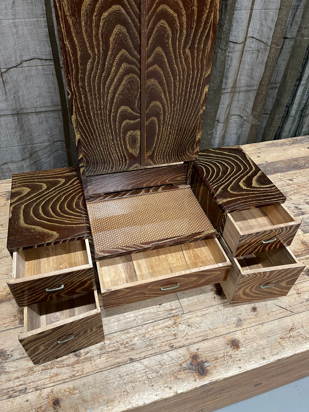 Japanese Mirror Chest Kyo Dai | Showa