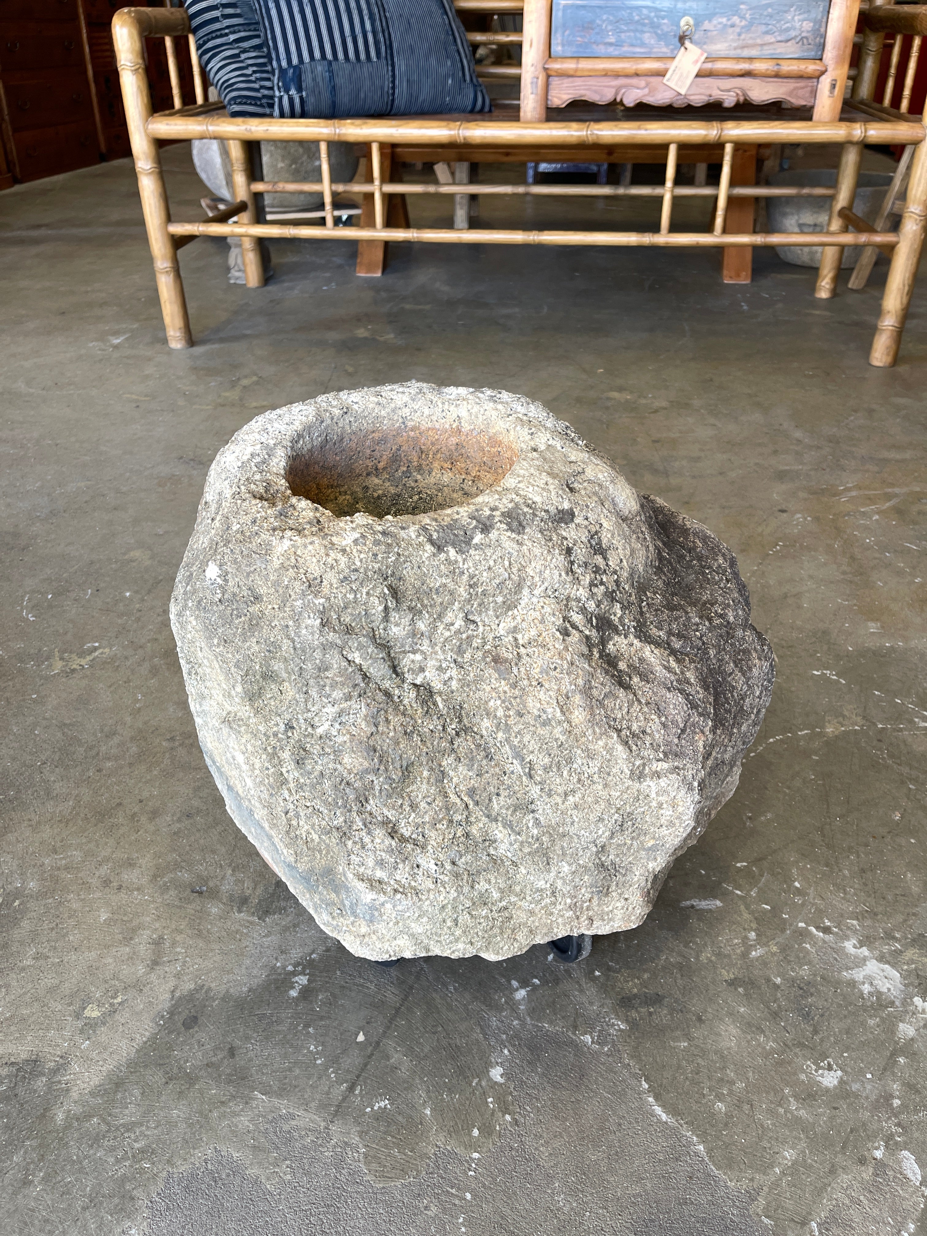 Japanese Chozubachi, Stone Water Basin - Granite | Meiji