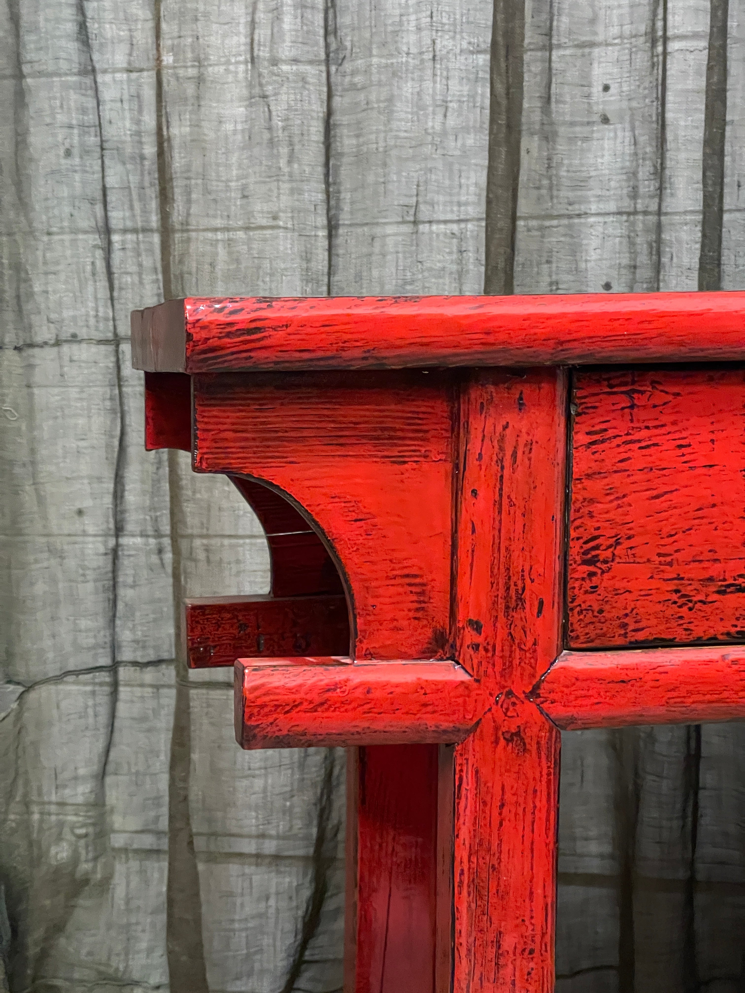 Chinese Red Lacquered Hall Table
