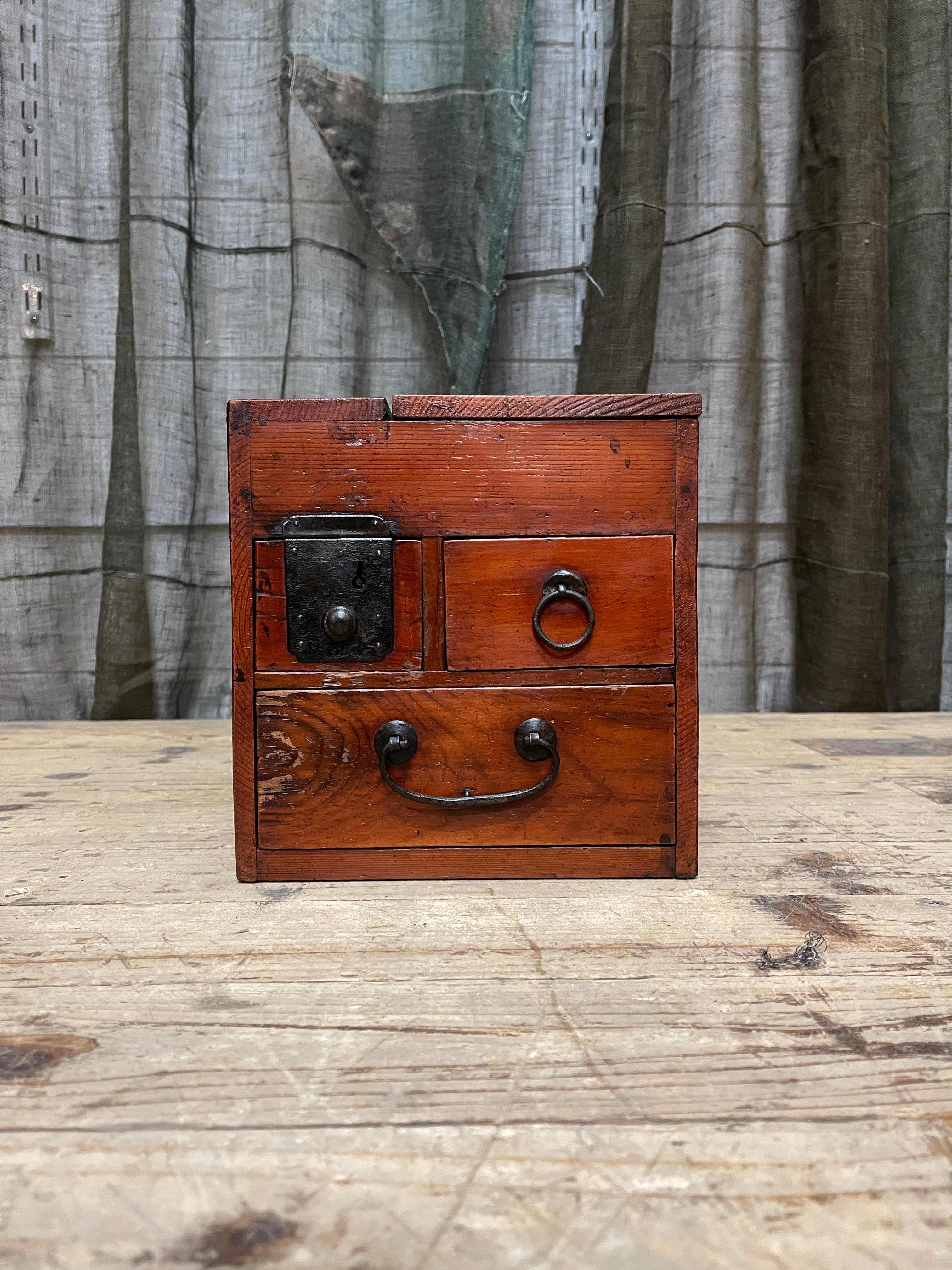 Suzuri Bako, Japanese Calligraphy Box - Elm | Meiji