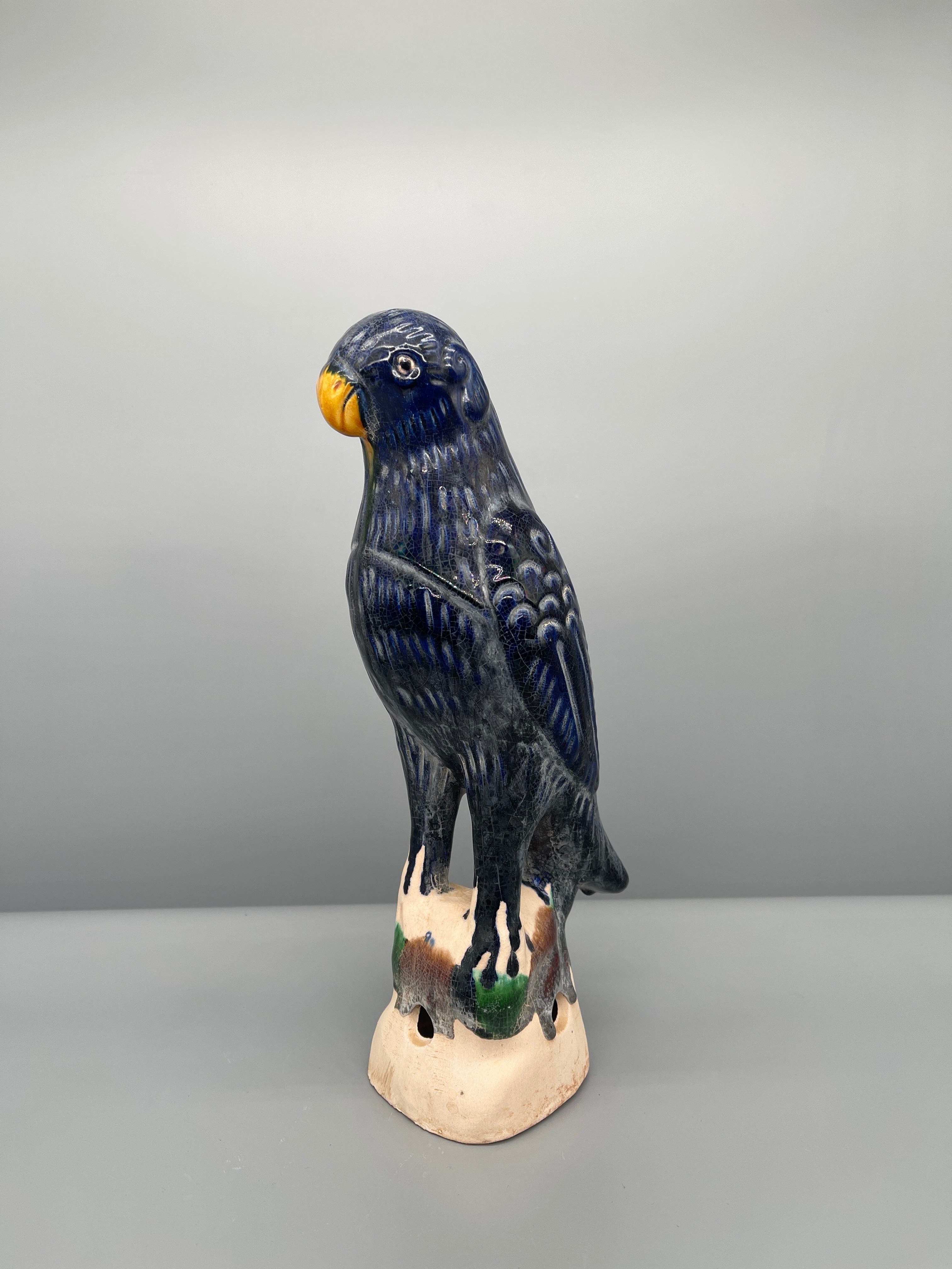 Chinese Ceramic Indigo Blue Parrots