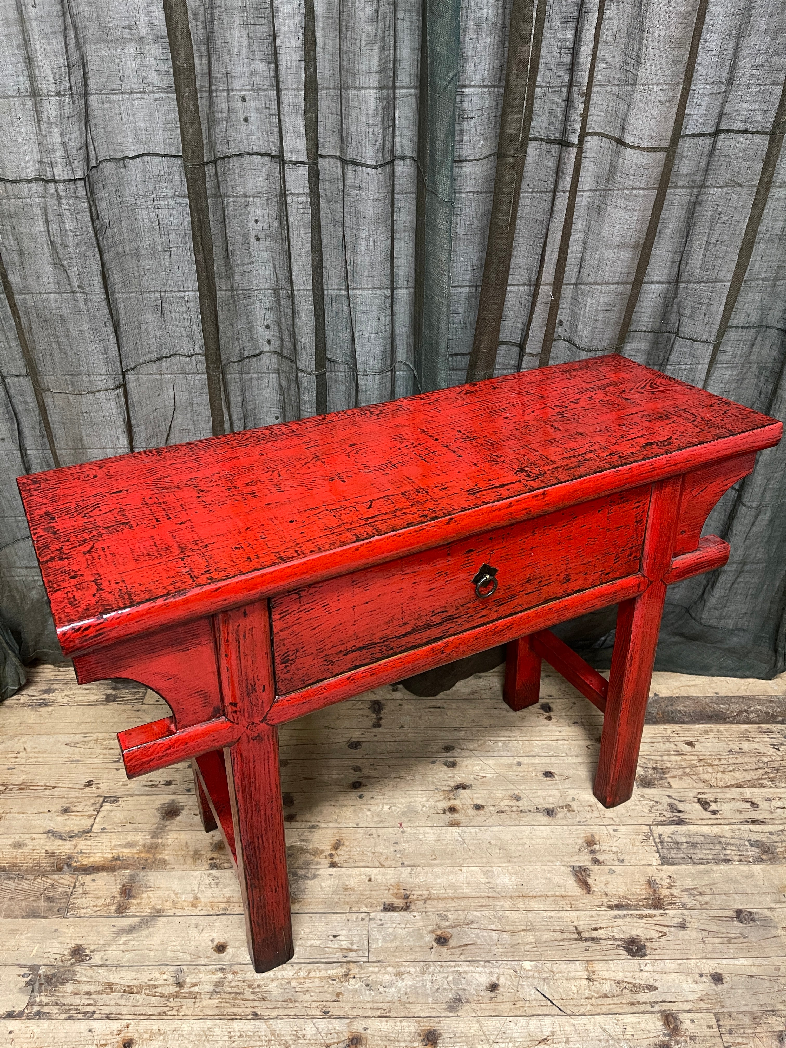 Chinese Red Lacquered Hall Table
