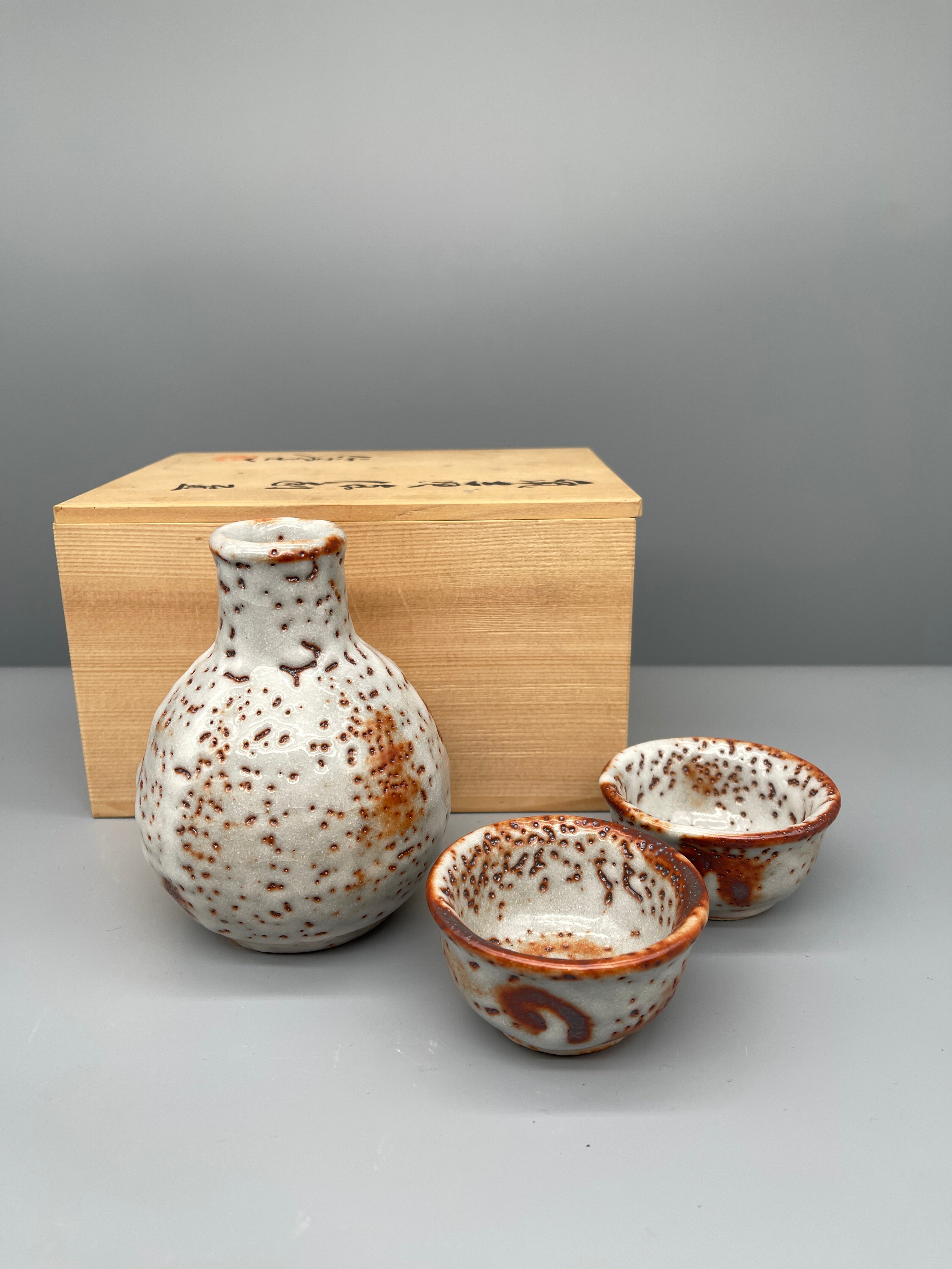 Sake Set from Senzan Kiln - Shino Ware