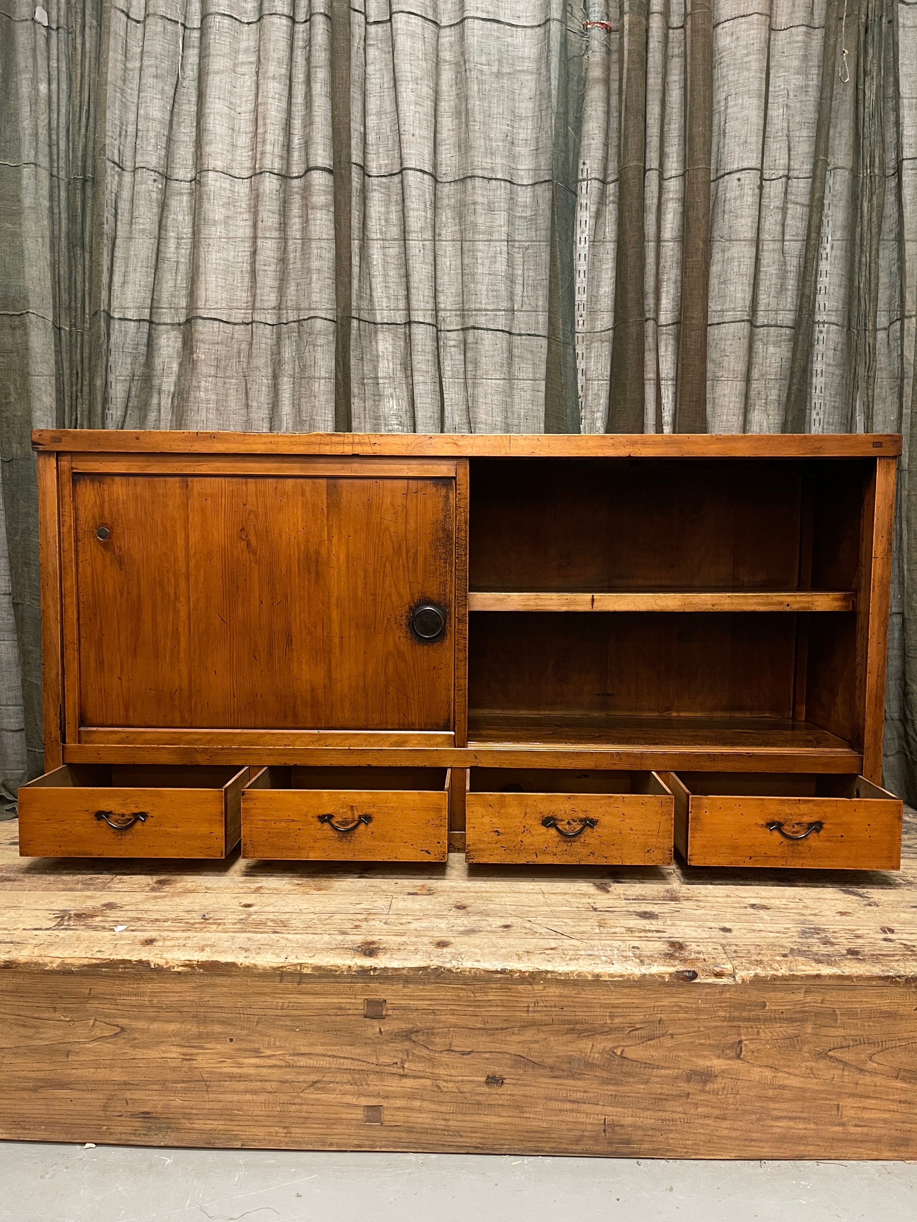 Antique Japanese Sideboard - Cedar | Meiji