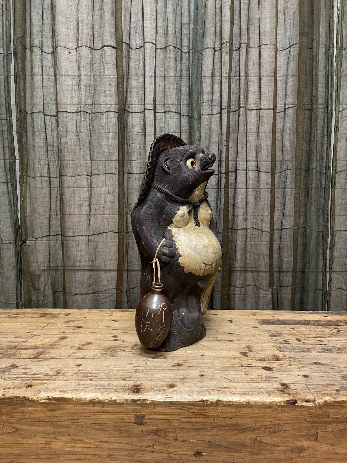 Vintage Japanese Ceramic Tanuki Statue | Large