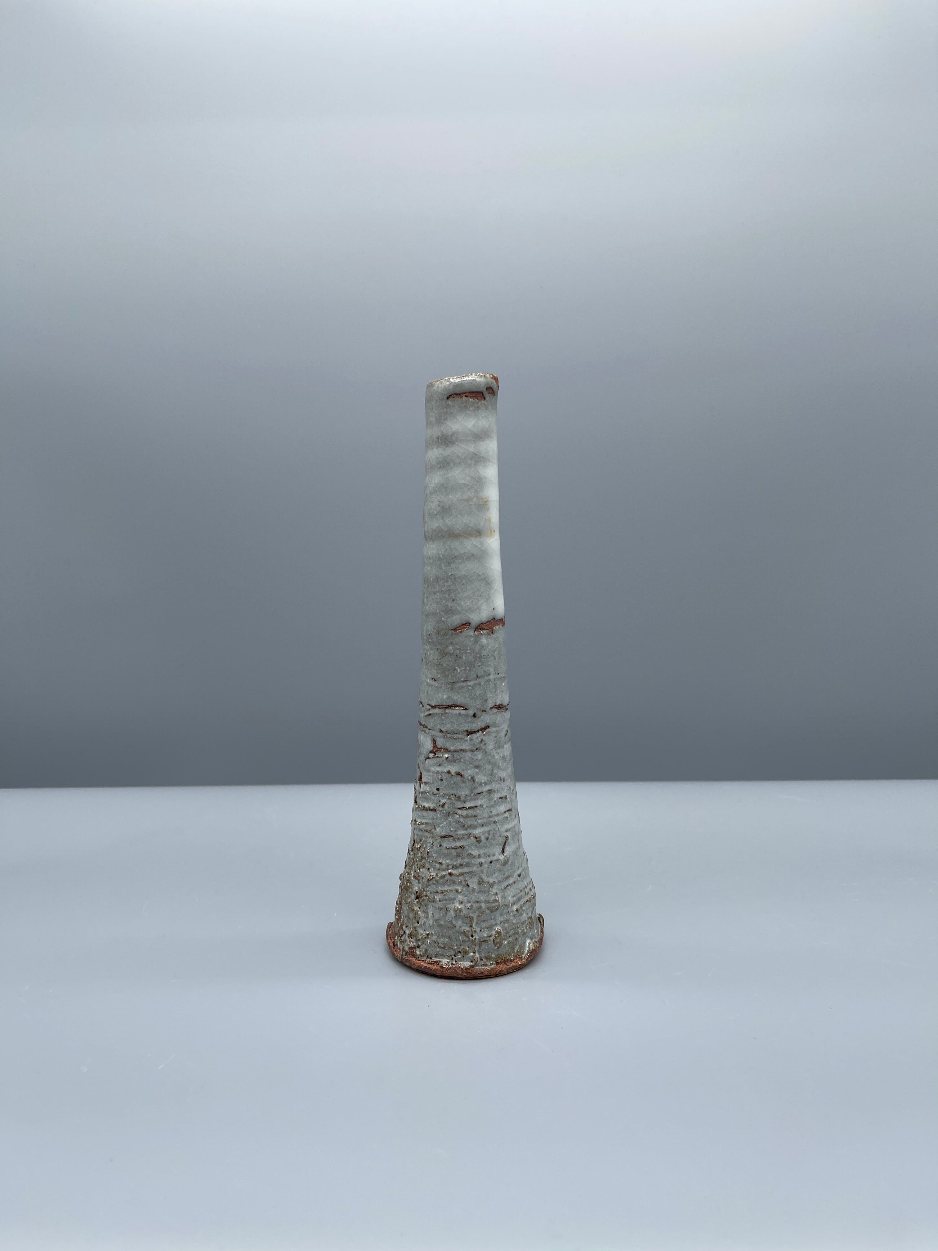 Small Vintage Japanese Ikebana Vase - Blue Glaze