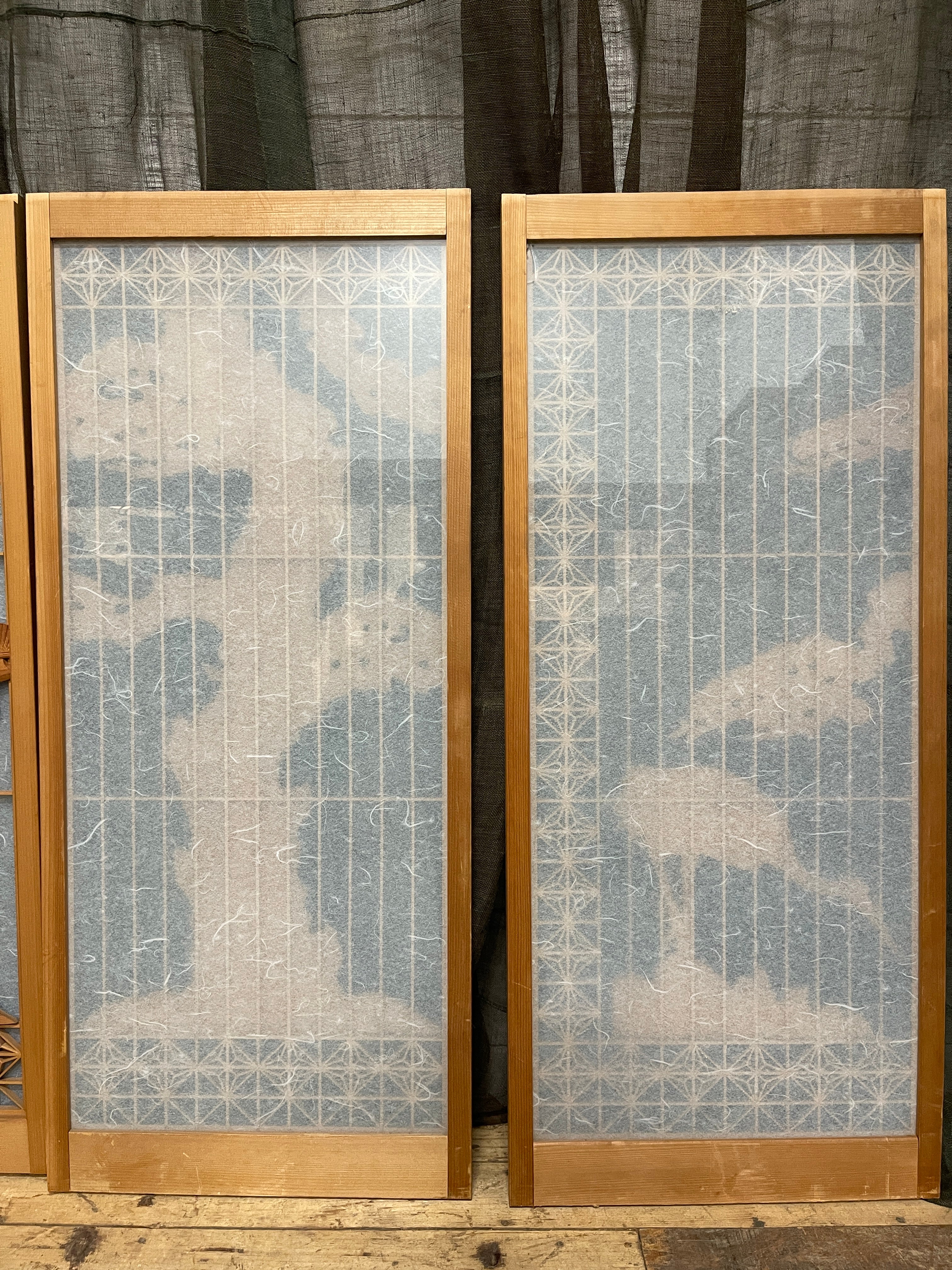 Set of 4 Vintage Japanese Sliding Doors