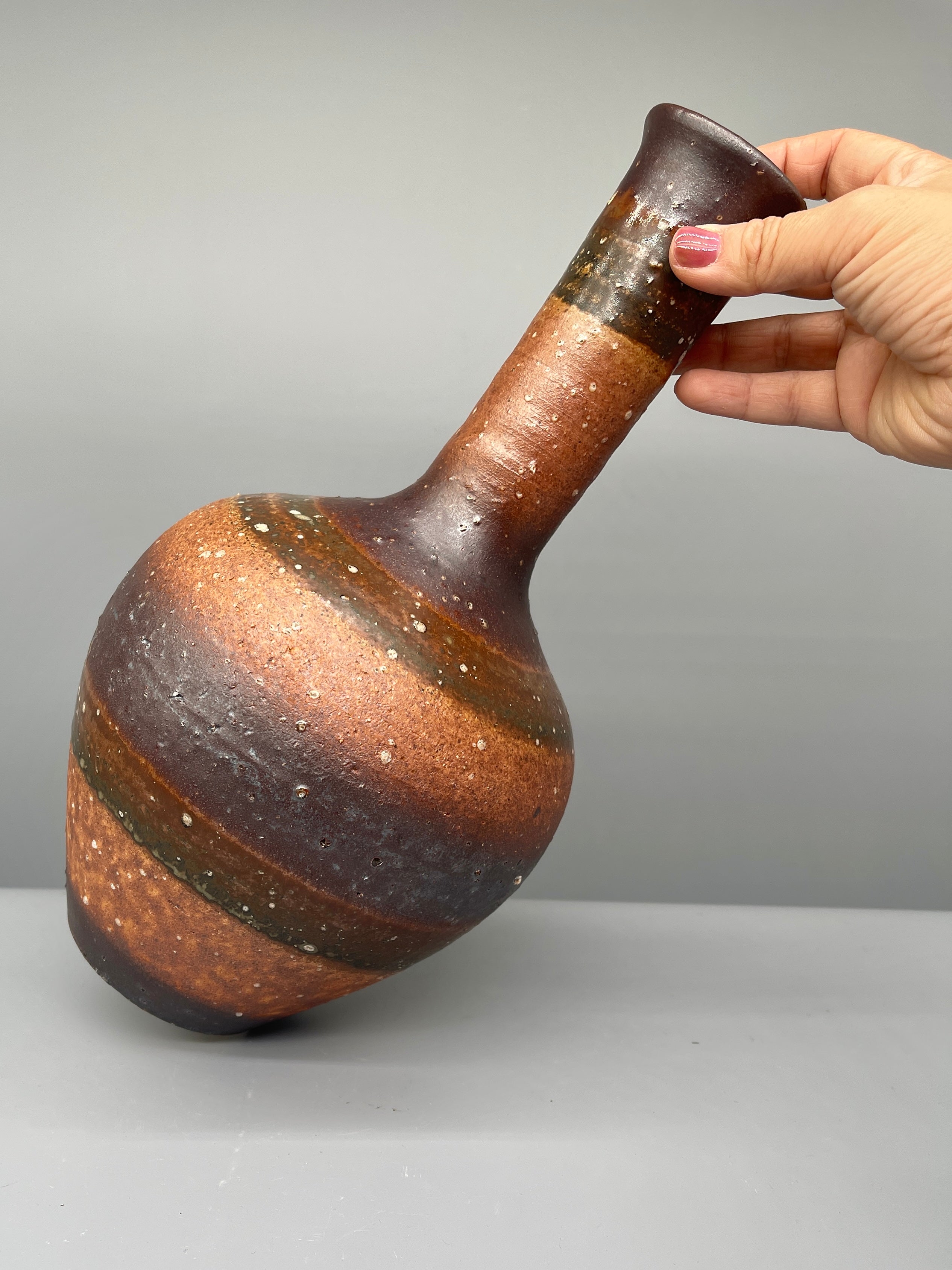 Vintage Japanese Stoneware Vase - Bizen Ware