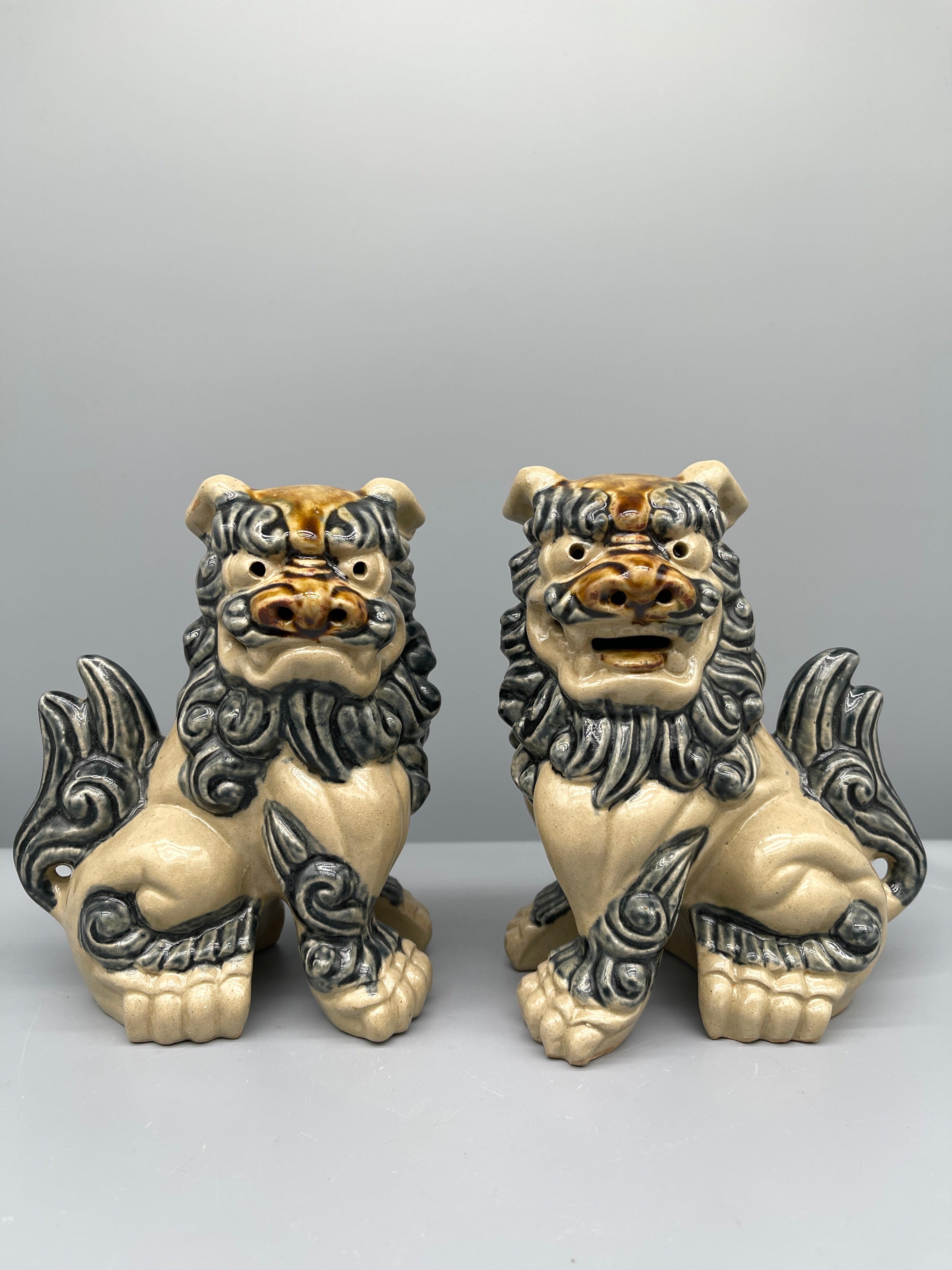 A Pair Of Japanese Pottery Shi-Shi | c.1960