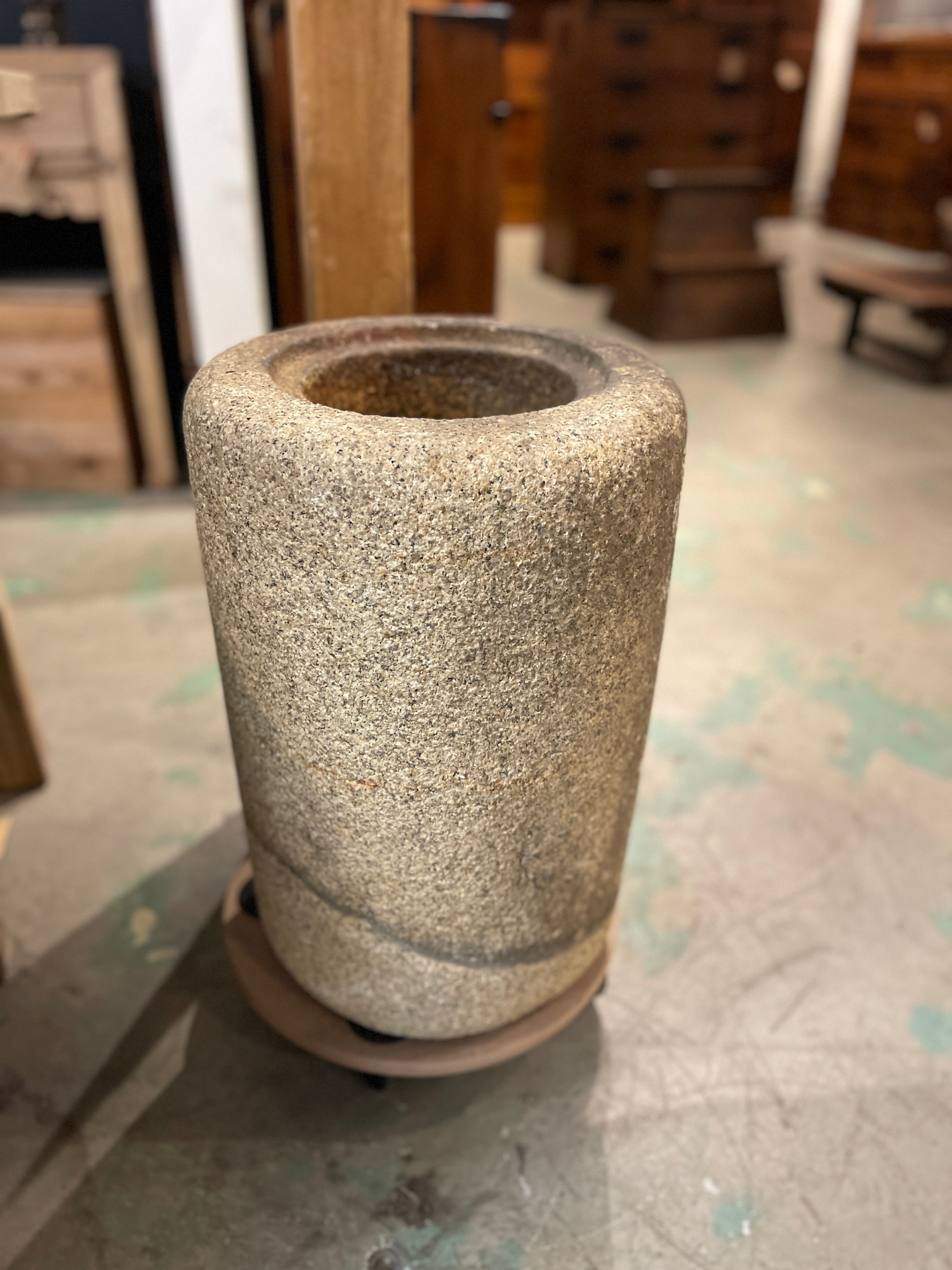 Japanese Chozubachi, Stone Water Basin - Granite | Meiji