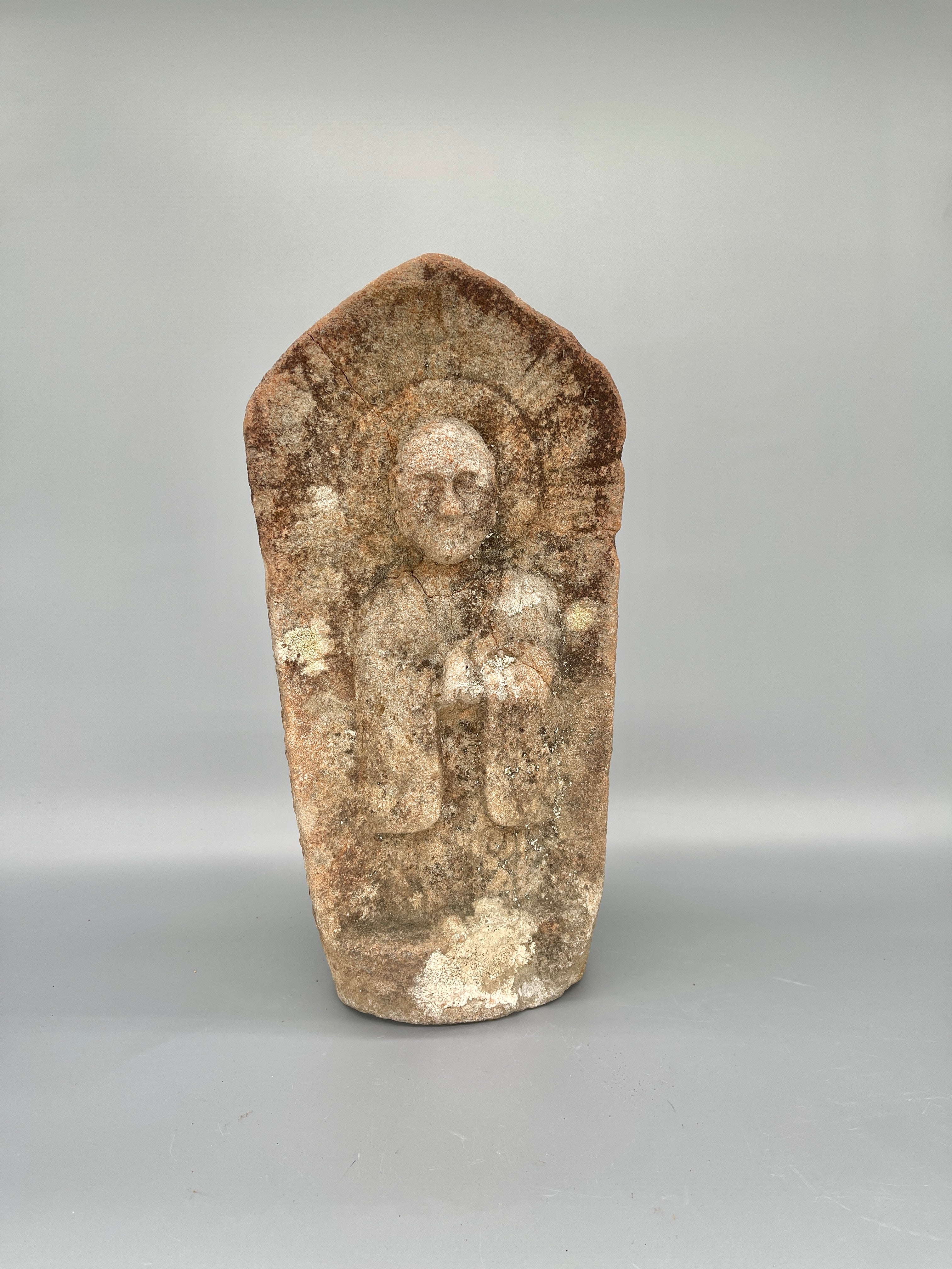 Antique Japanese Stone Carving Statue Of Jizo