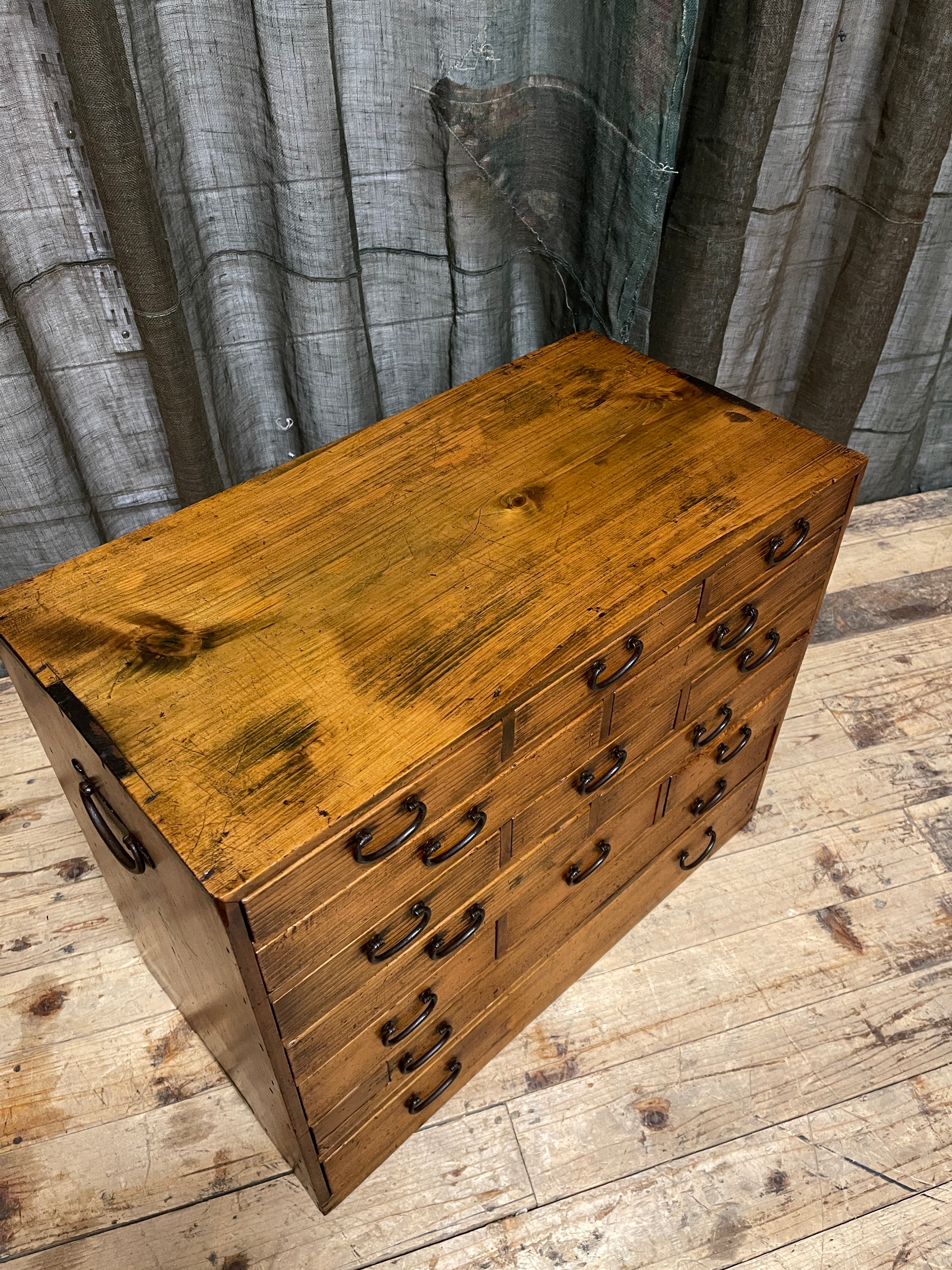 Antique Japanese Multi Drawer Chest - Cypress | Meiji c.1900.
