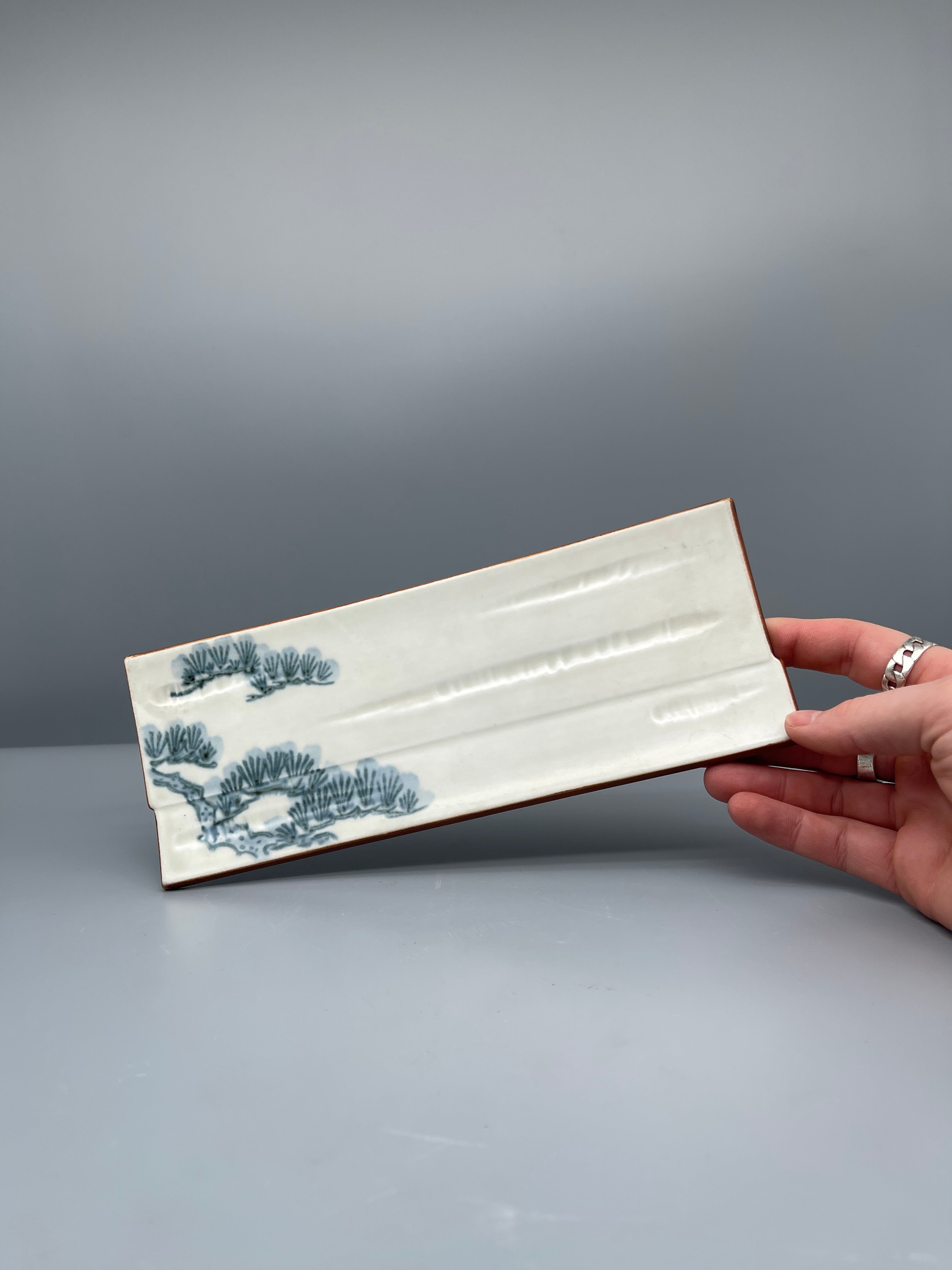 Vintage Japanese Serving Plate, Matsu Pine Motif