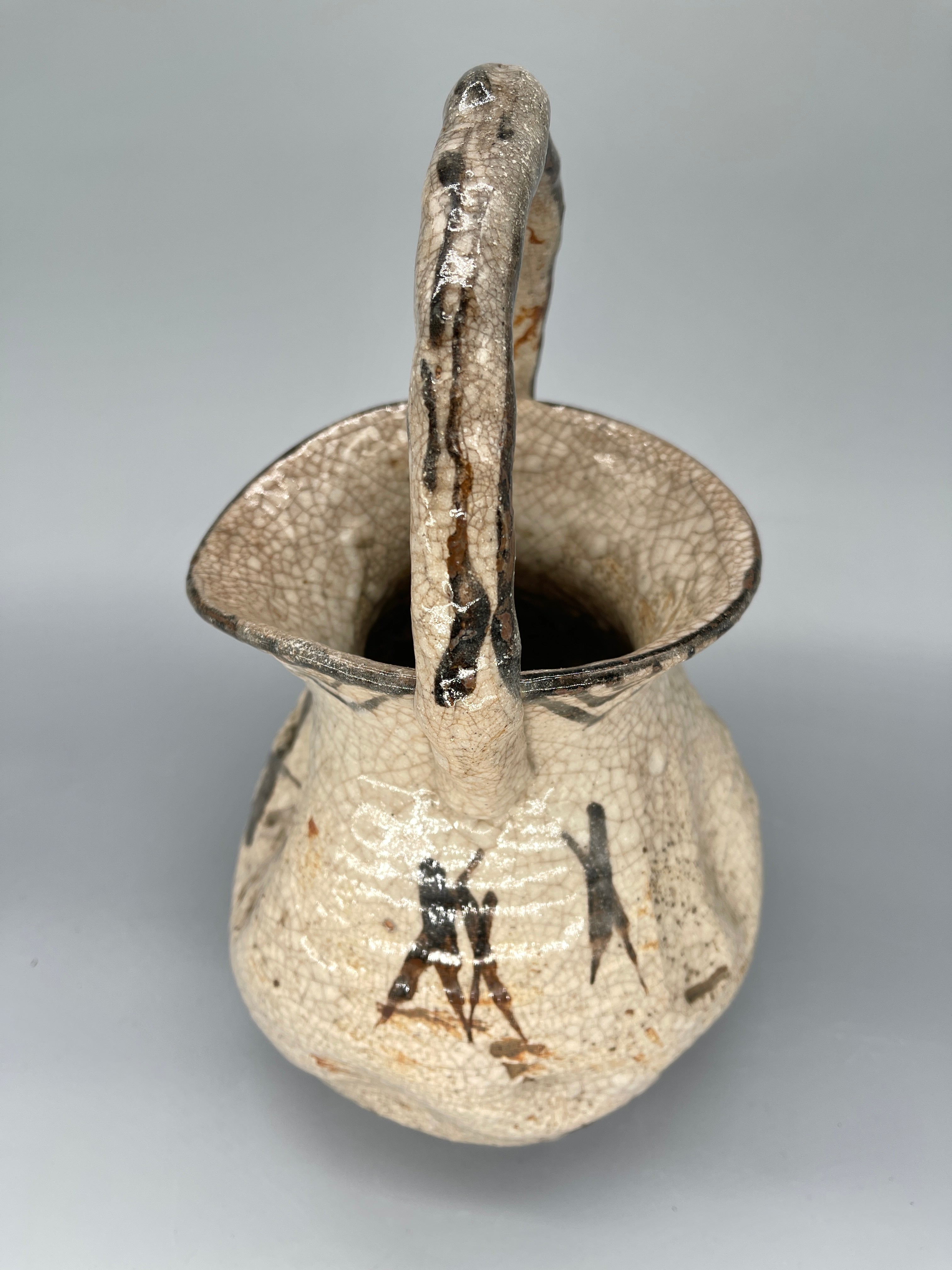 Vintage Japanese Ikebana Vase - Raku Pottery