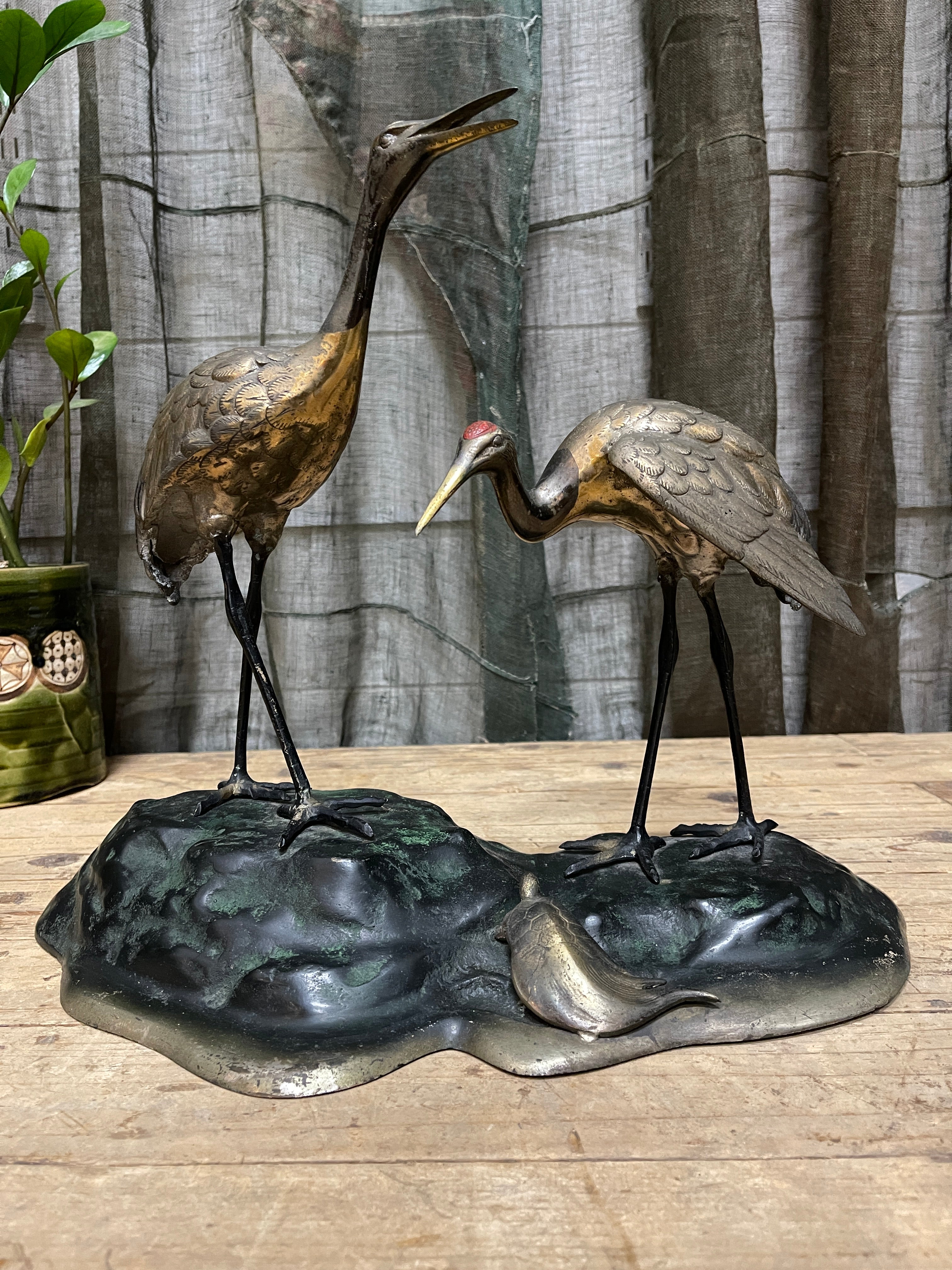 Japanes Okimono Of Two Cranes | c.1950