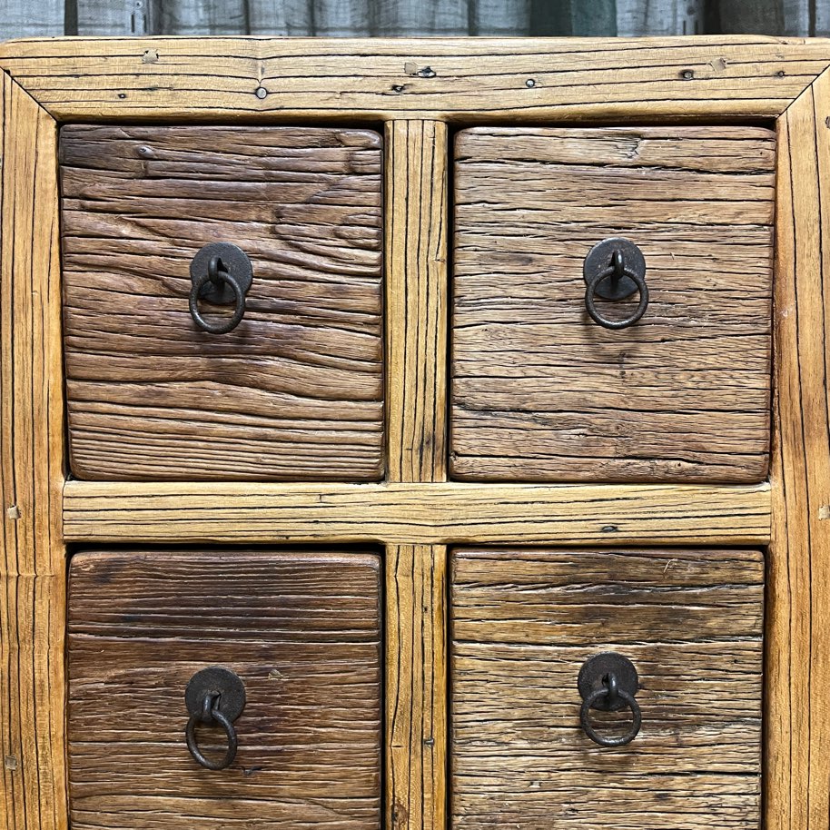 Provincial Style Chinese 9 Drawer Cabinet - Elm