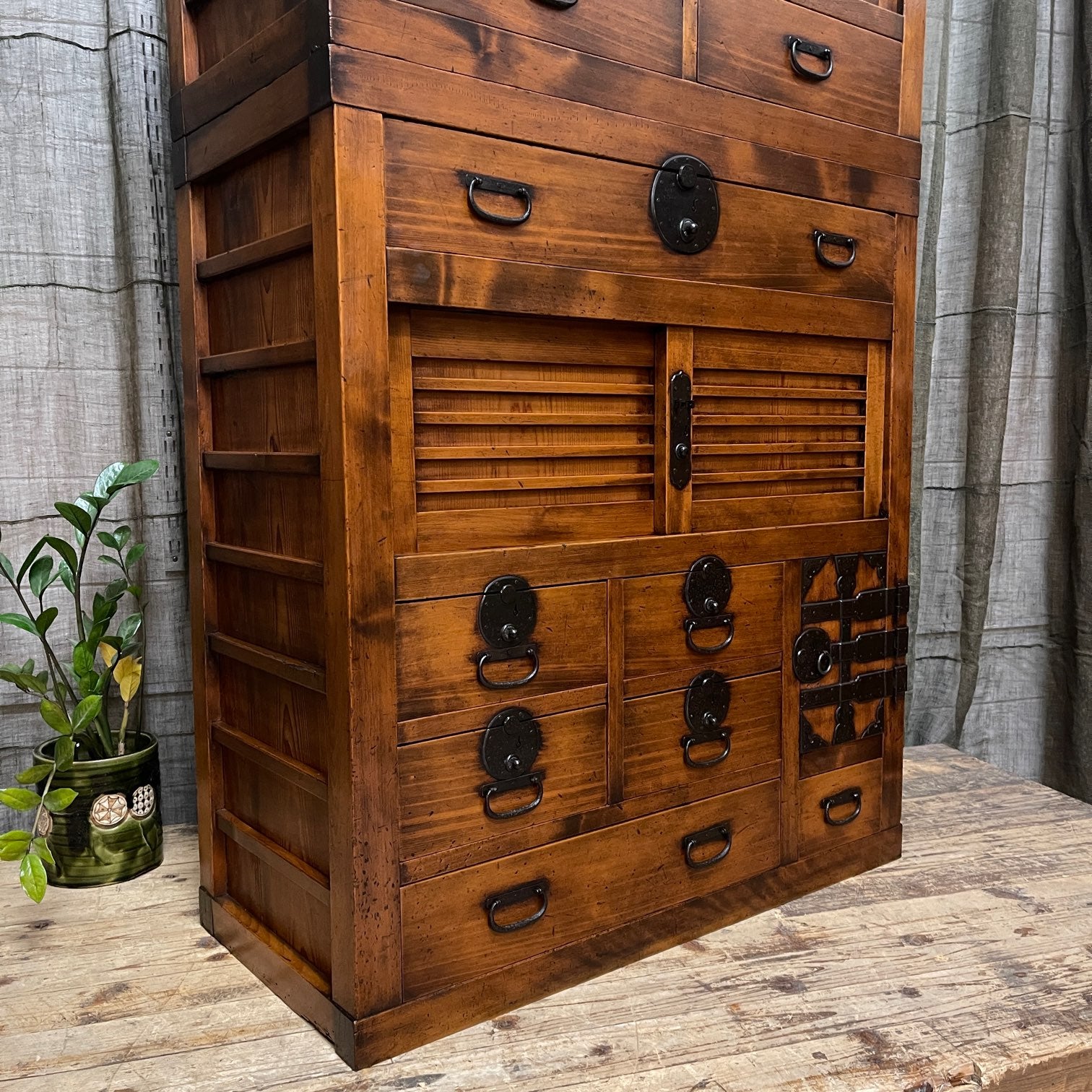 Japanese Choba Dansu, Merchant’s Chest – Cedar & Cypress | Meiji