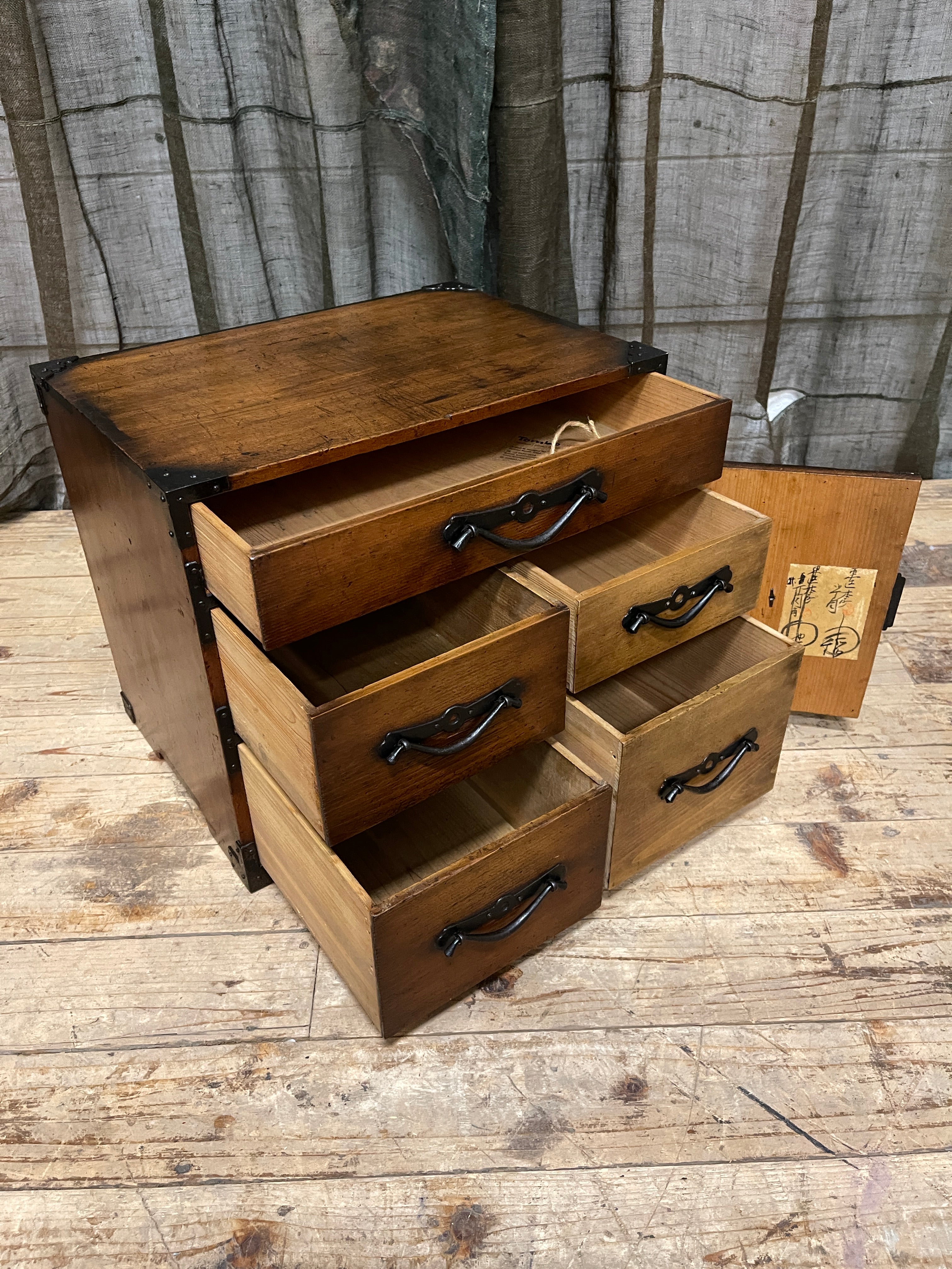 Antique Japanese Small Chest - Cypress | Meiji, c.1900.