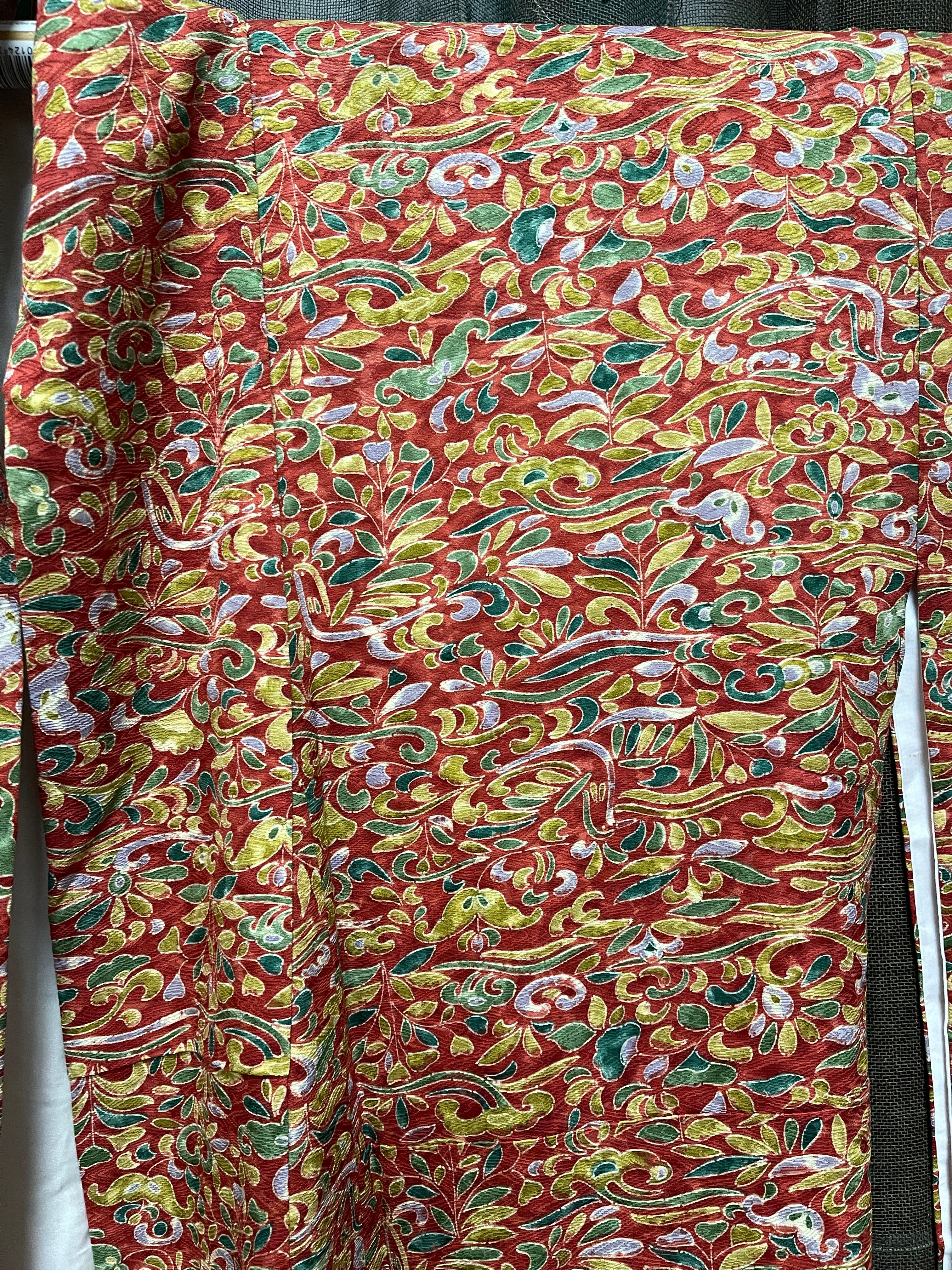 Vintage Japanese Silk Kimono | Flower Pattern