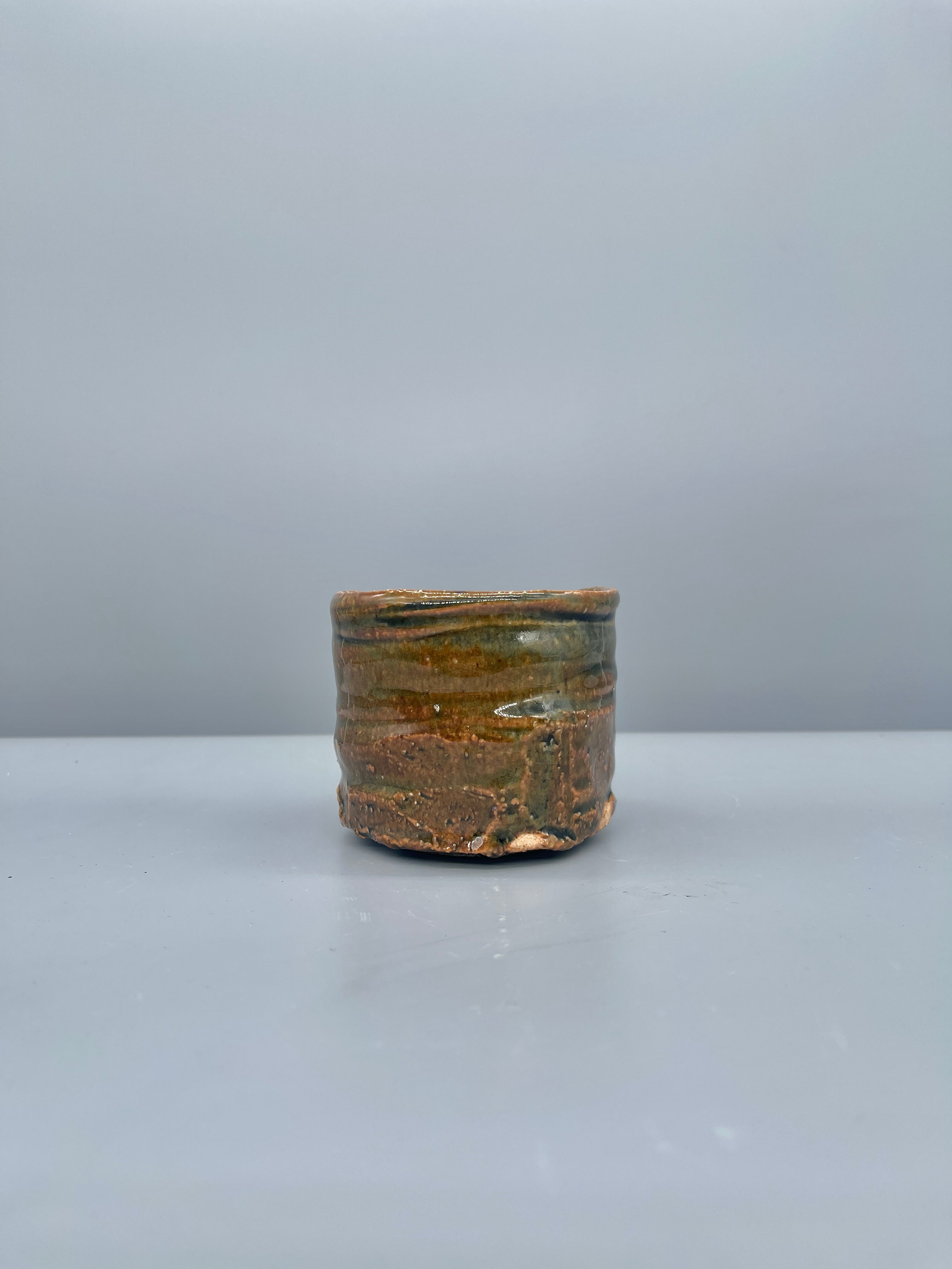 Small Vintage Japanese Chawan, Tea Bowl - Green Glaze