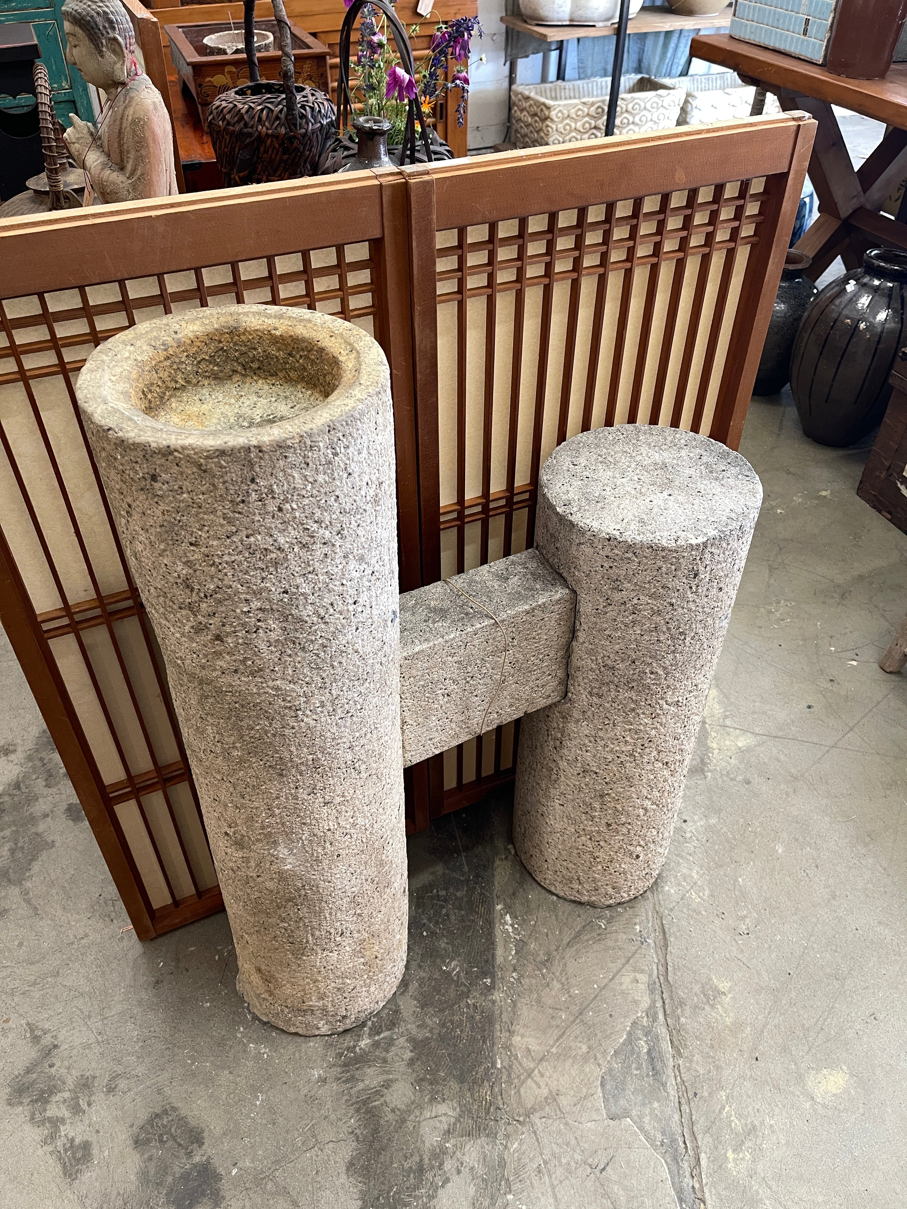 Unusual Japanese Stone Garden Feature - Granite | Midcentury