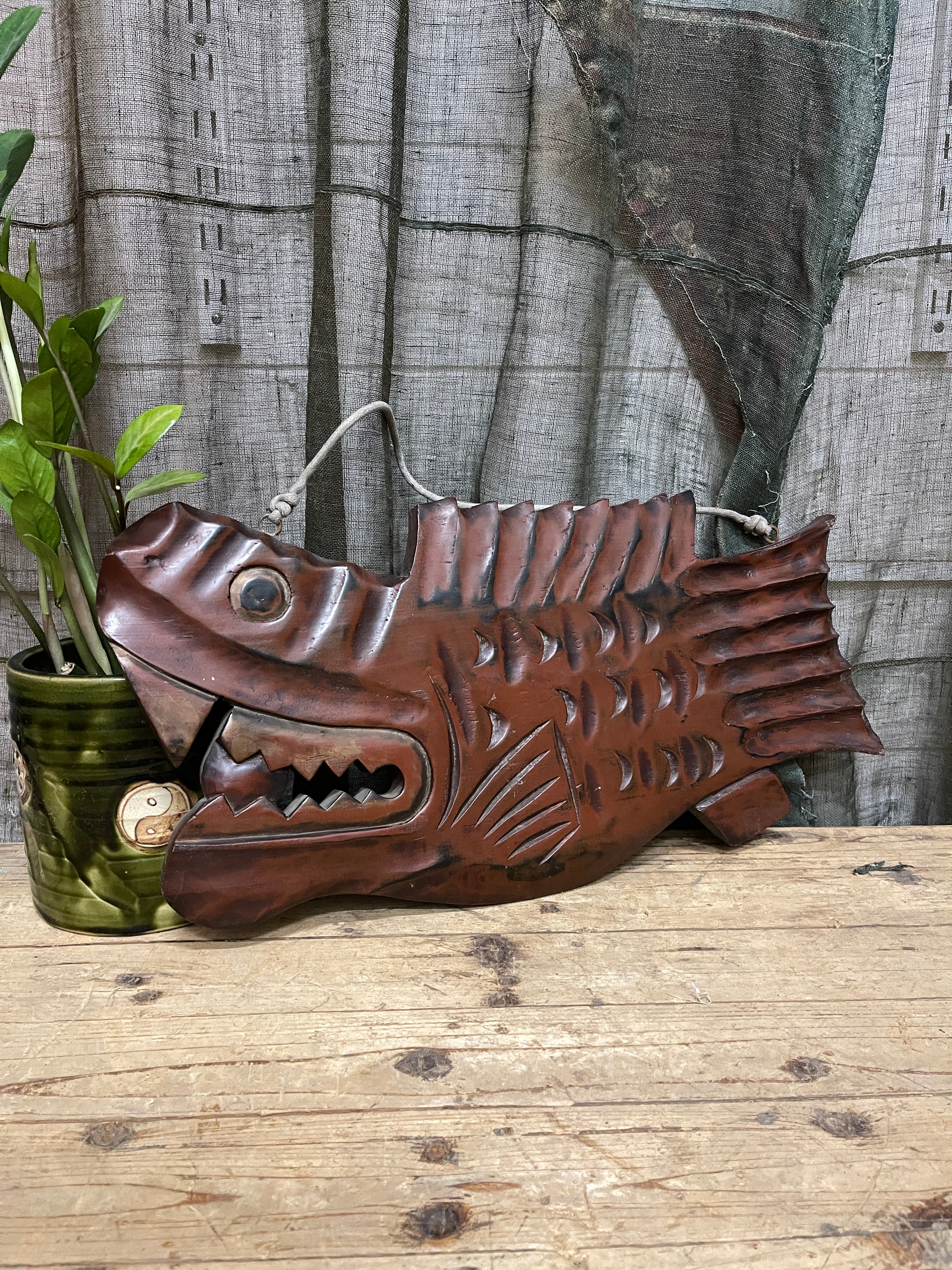 Japanese Gyoban Wooden Fish-shaped Drum