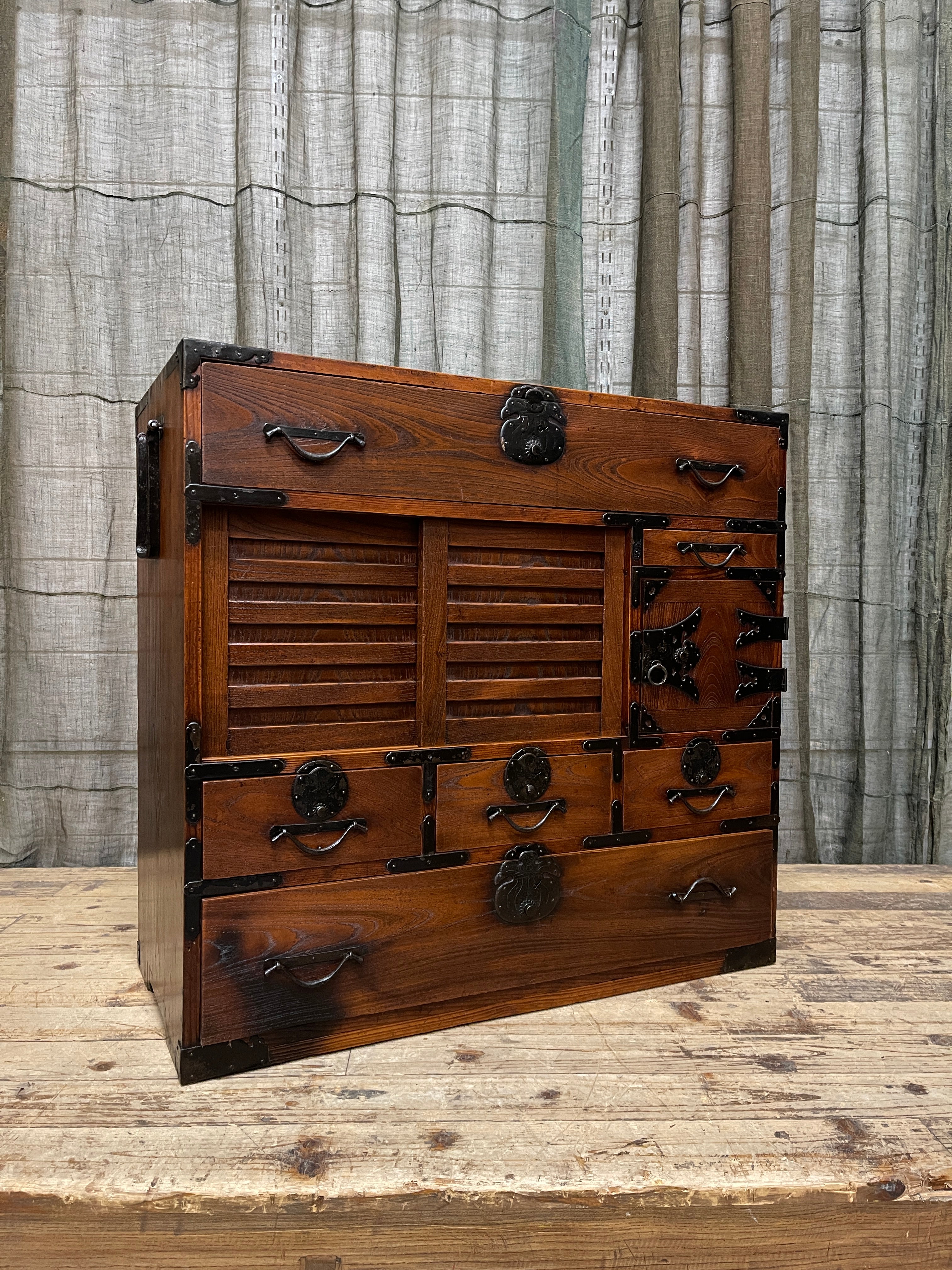 Japanese Choba Dansu, Merchant’s Chest from Matsumoto– Elm | Meiji