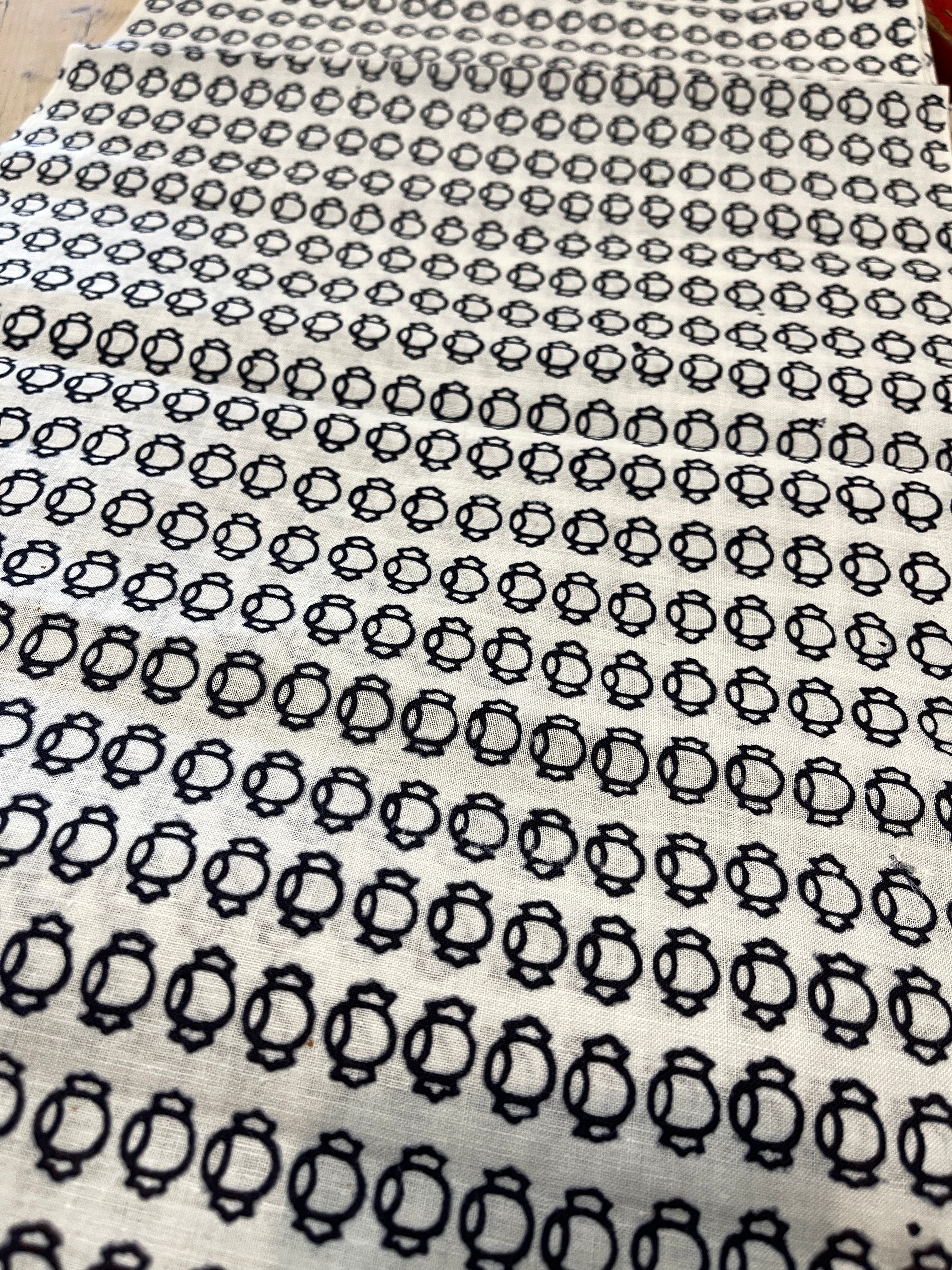 Japanese Yukata Cotton Fabric, Indigo & White