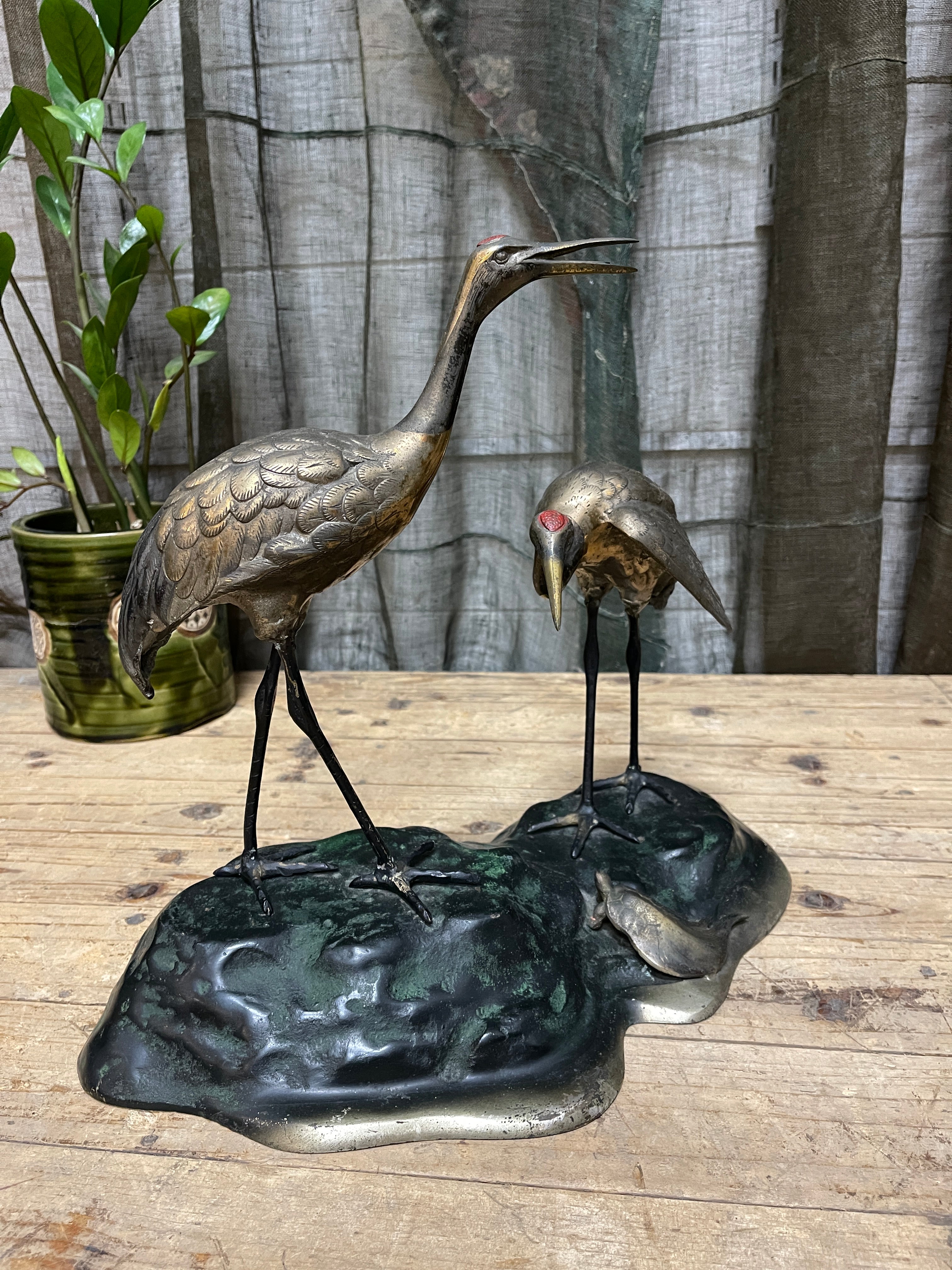 Japanes Okimono Of Two Cranes | c.1950