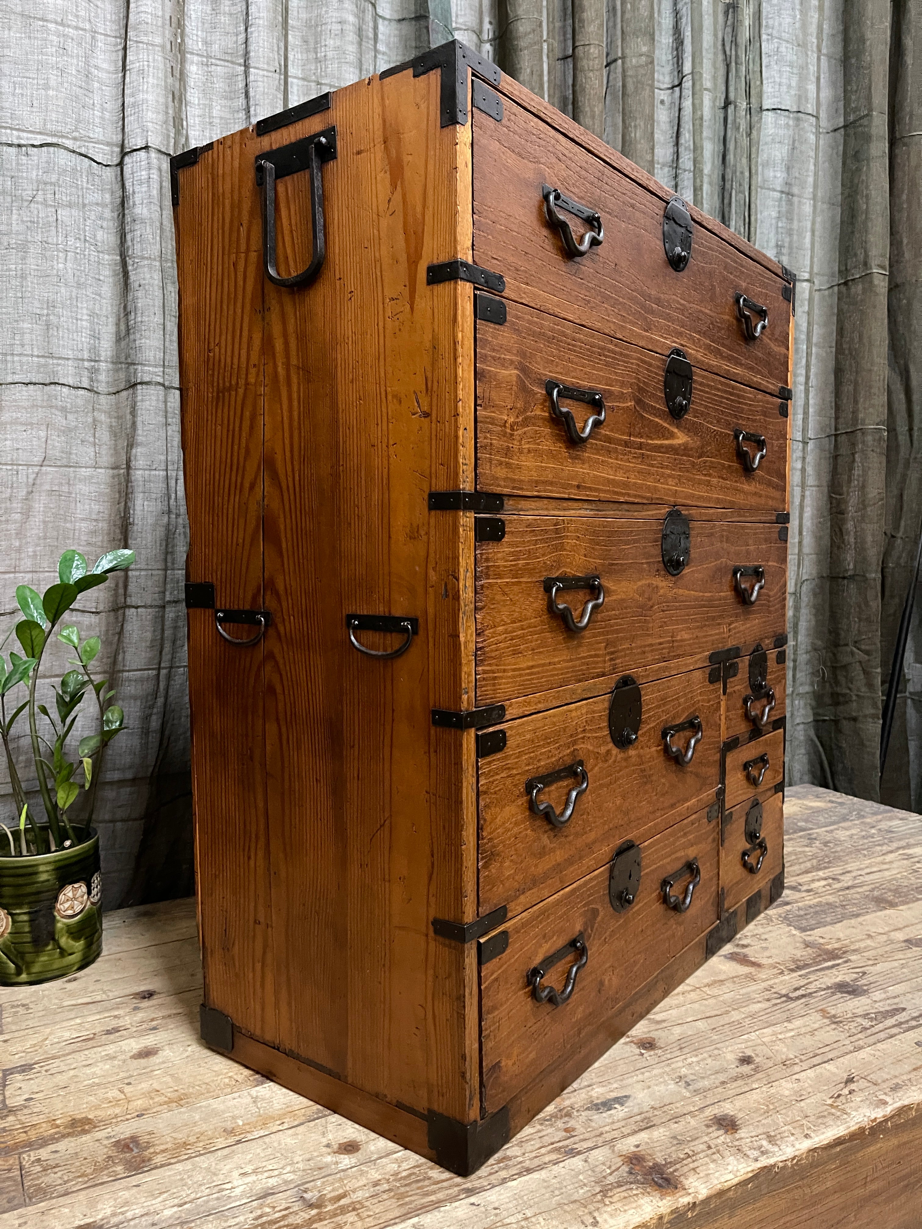 Japanese Kimono Chest of Drawers - Cypress, Paulownia | Meiji, c.1890