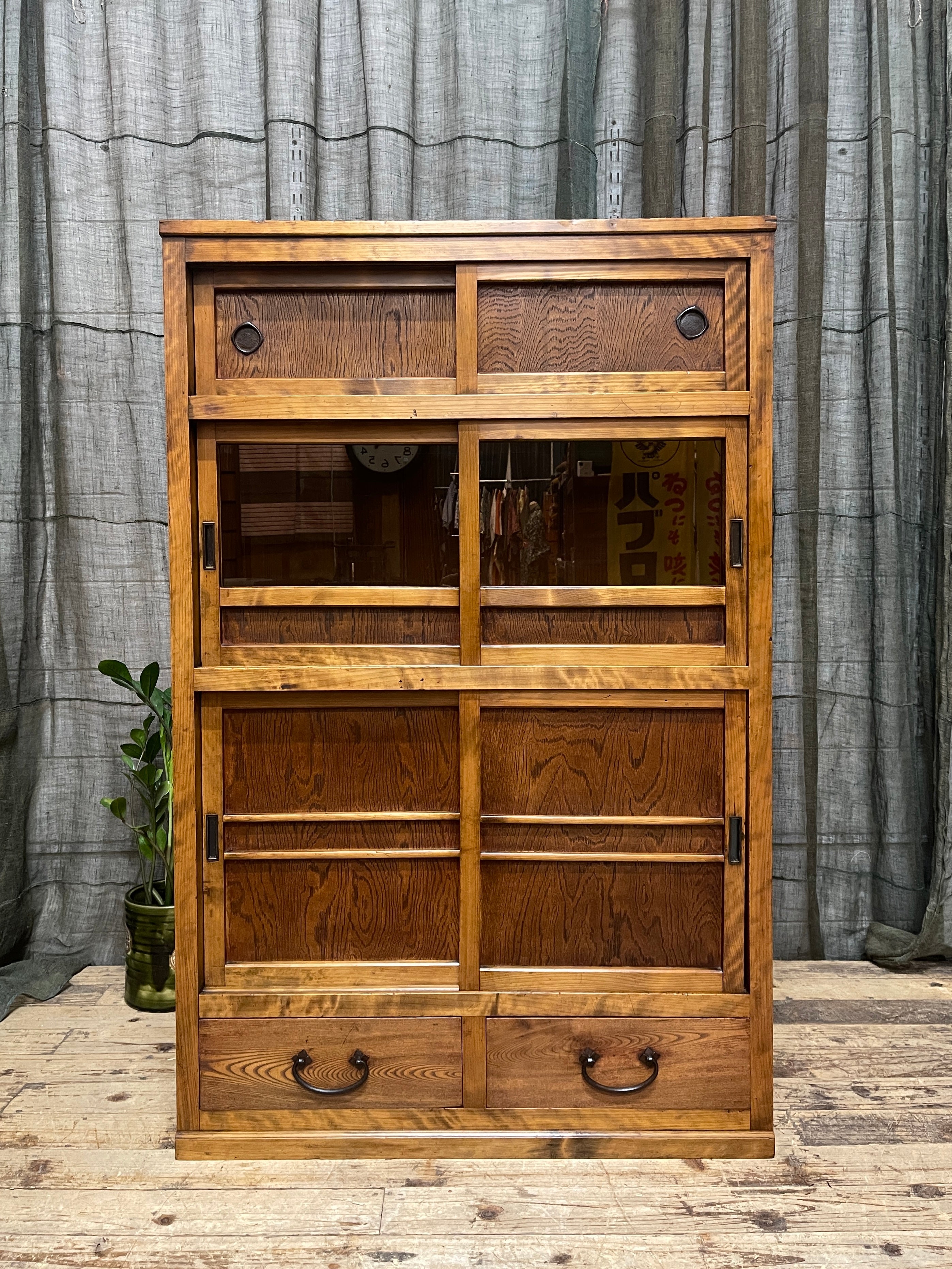 Japanese Mizuya, Kitchen Cabinet - Cedar & Cypress & Elm | Taisho, c.1915