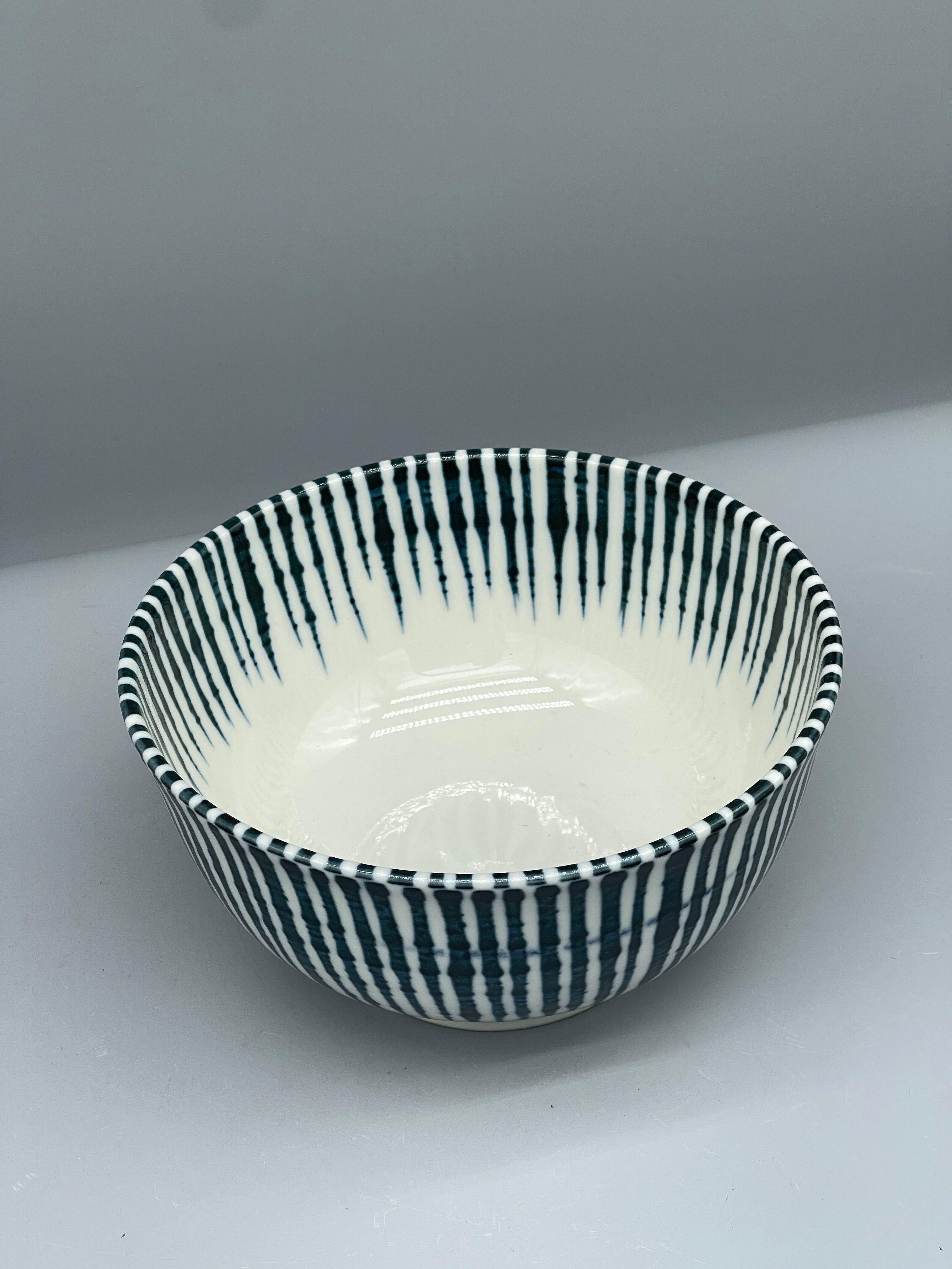 Contemporary Japanese Bowl - Blue Stripe