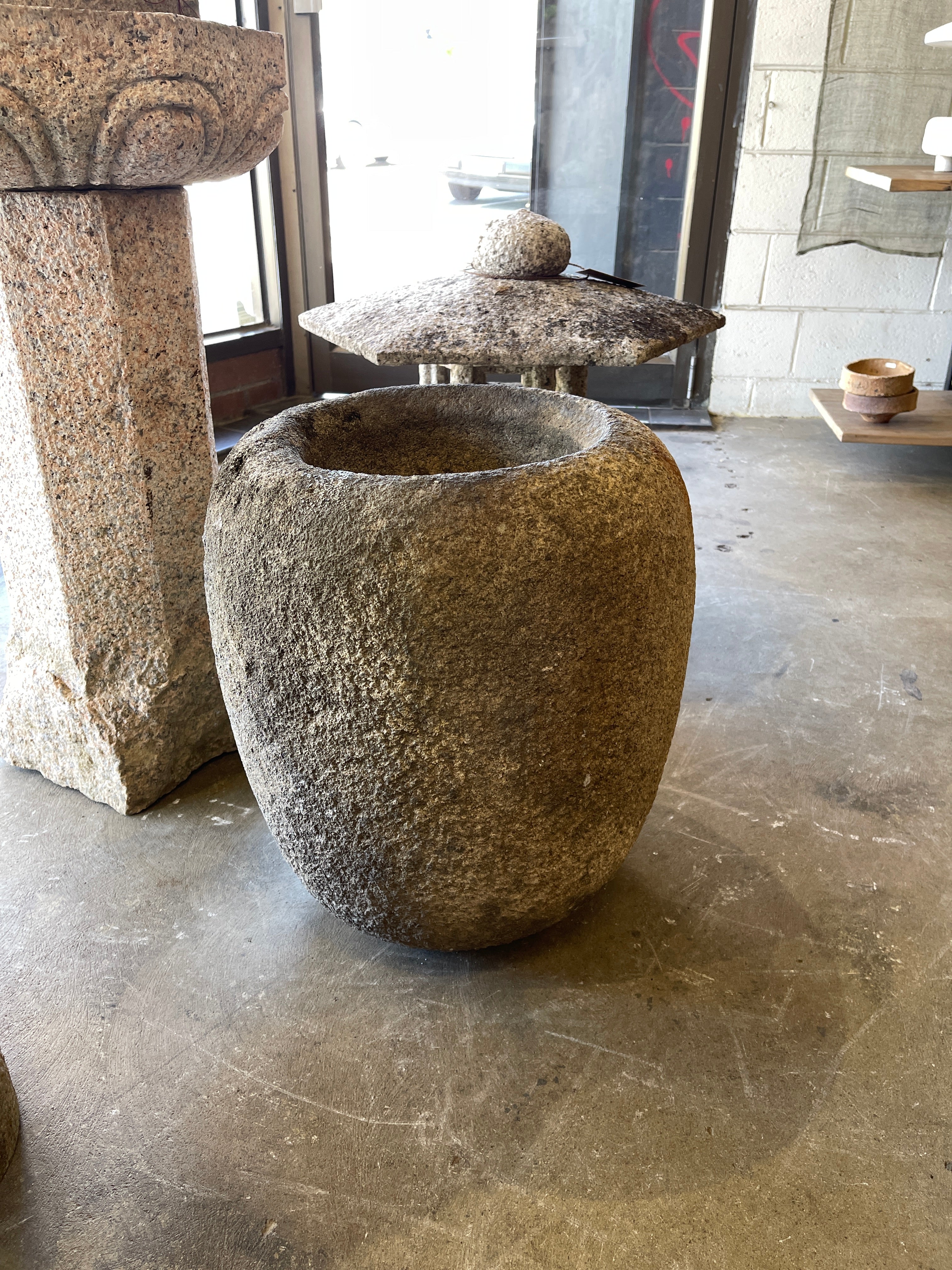 Japanese Chozubachi, Stone Water Basin - Granite | Meiji