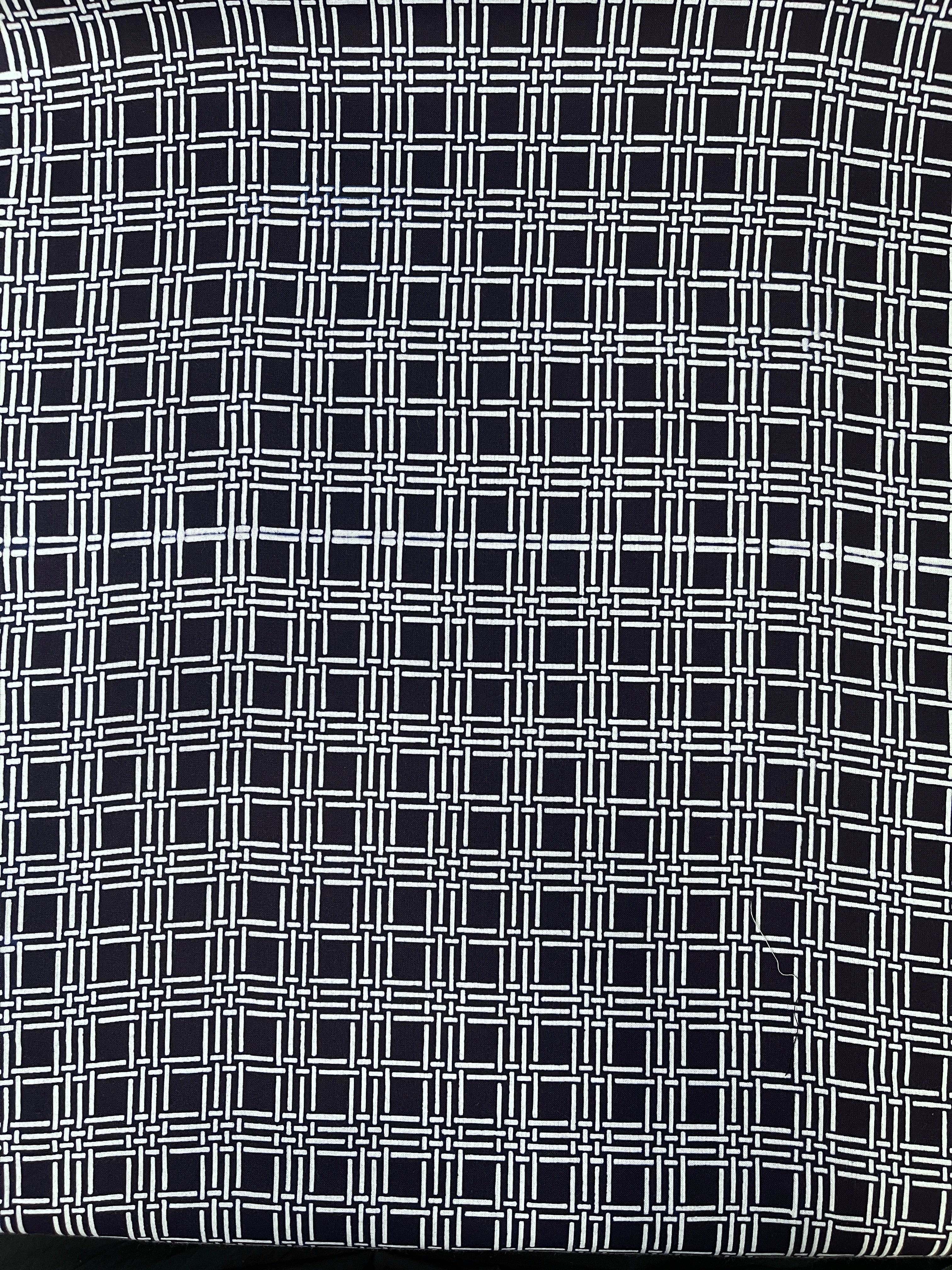 Japanese Yukata Cotton Fabric, Indigo & White