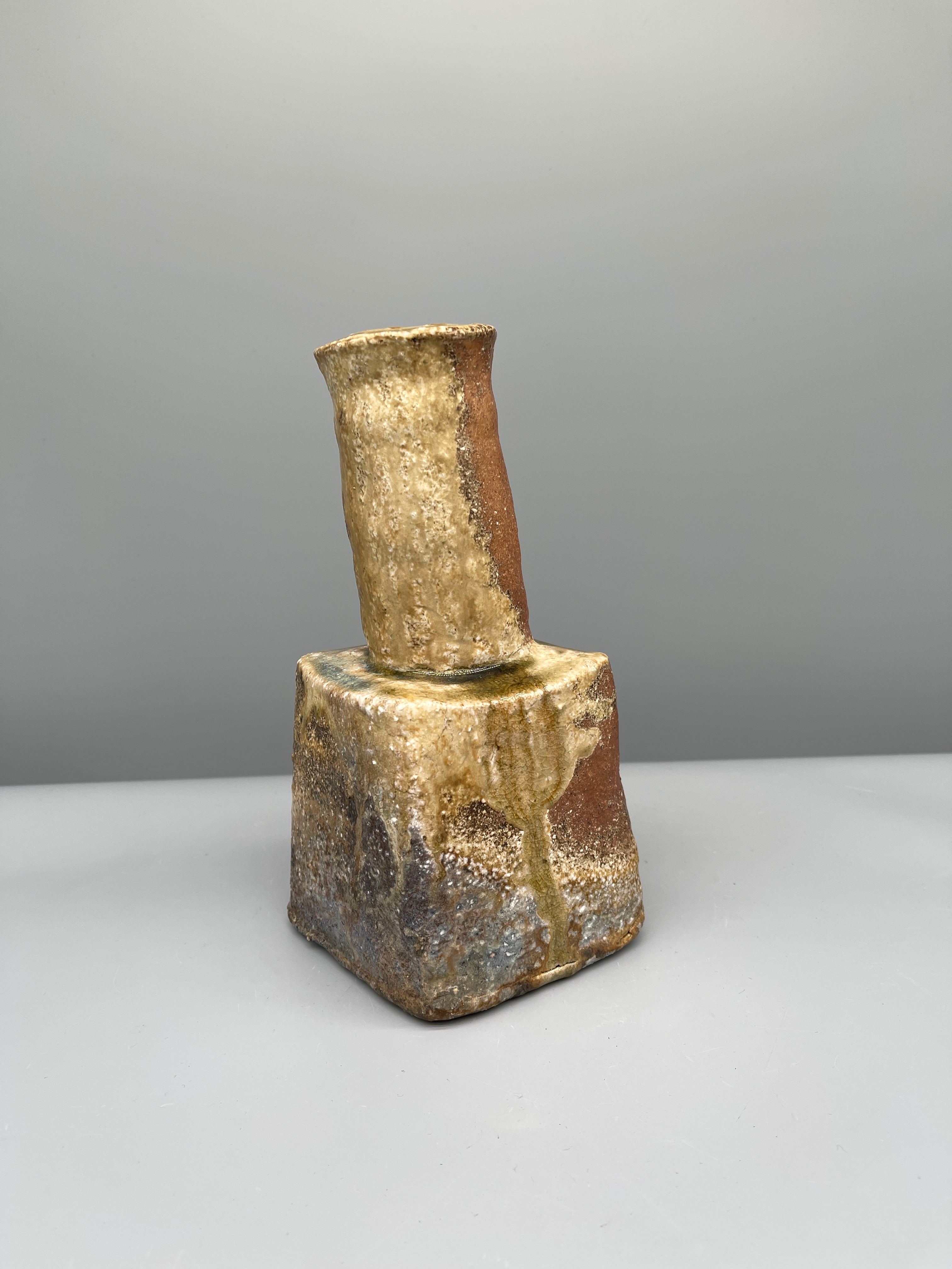 Vintage Japanese Ikebana Vase - Shigaraki Ware