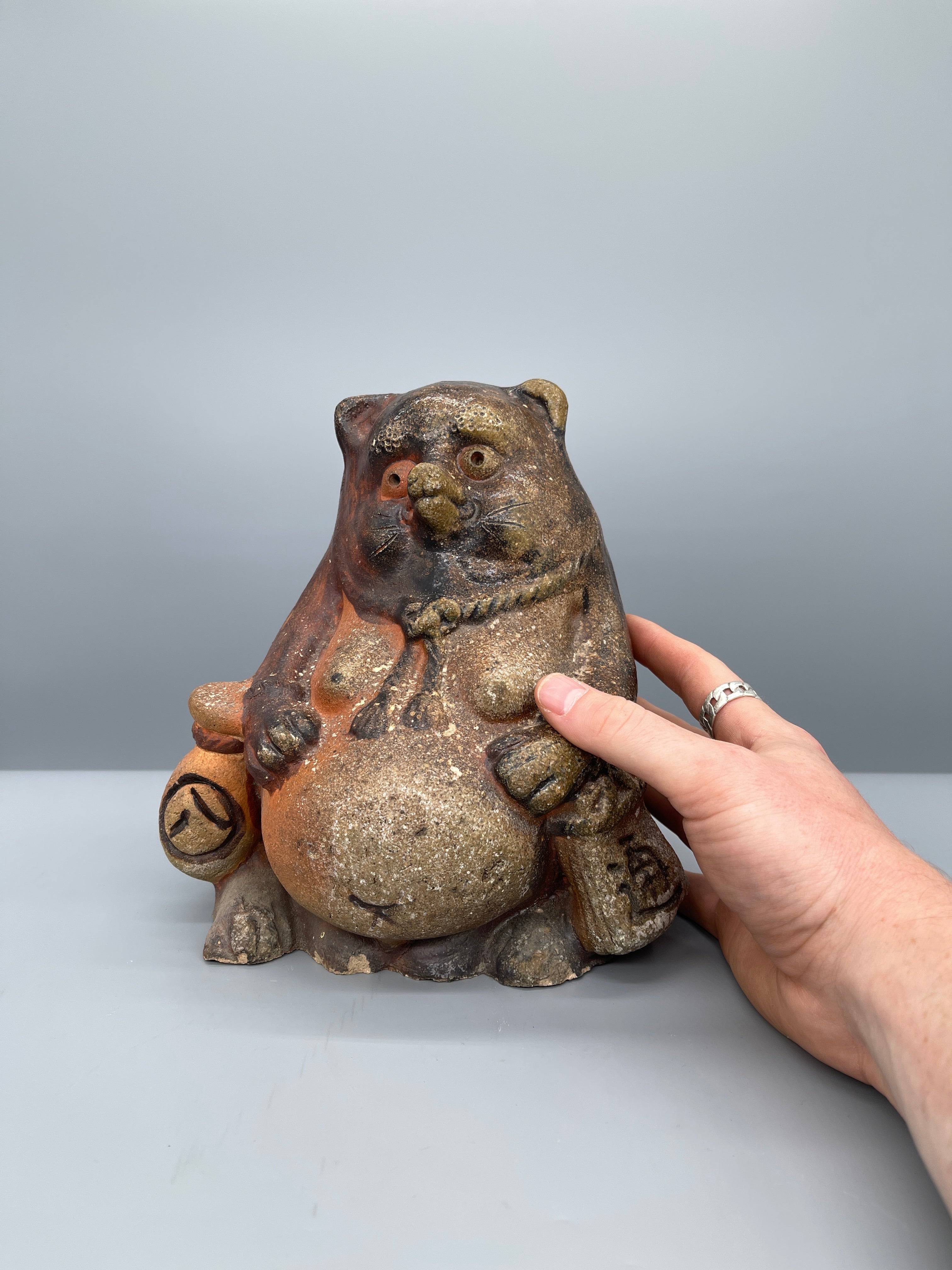 Vintage Japanese Ceramic Tanuki Figure