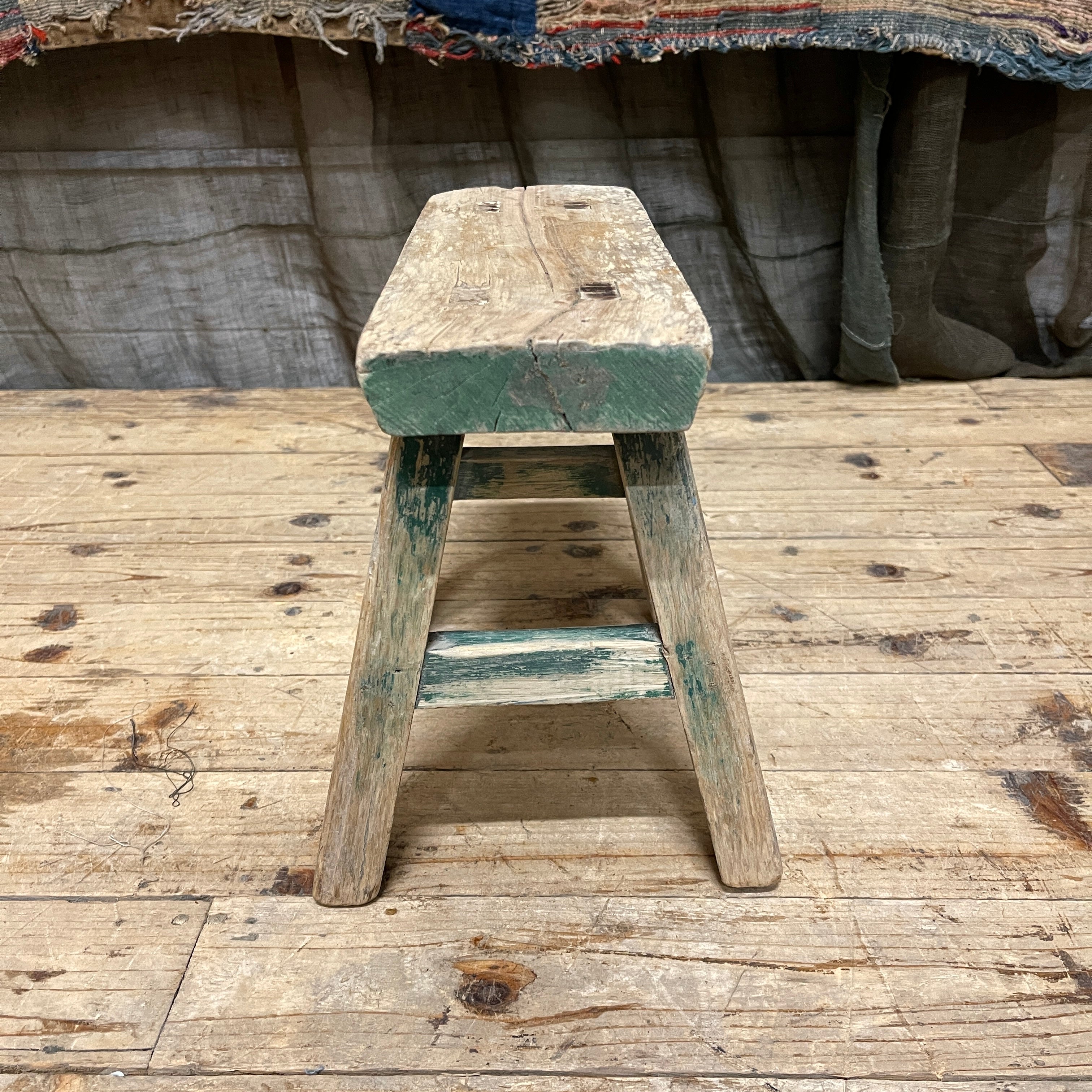 Chinese Provincial Elm Mini Stool