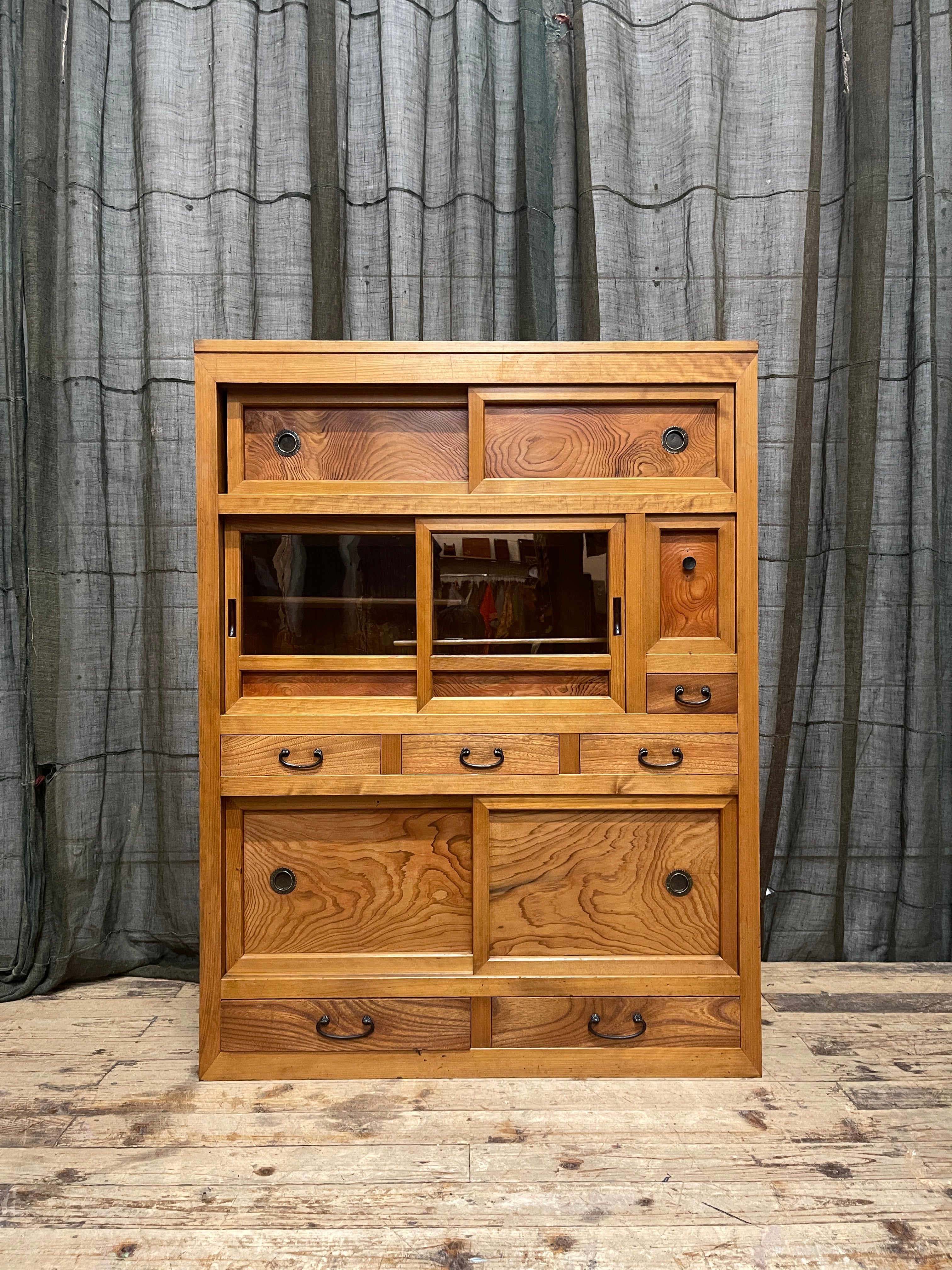 Vintage Japanese Mizuya Kitchen Cabinet - Cypress & Cedar | Midcentury