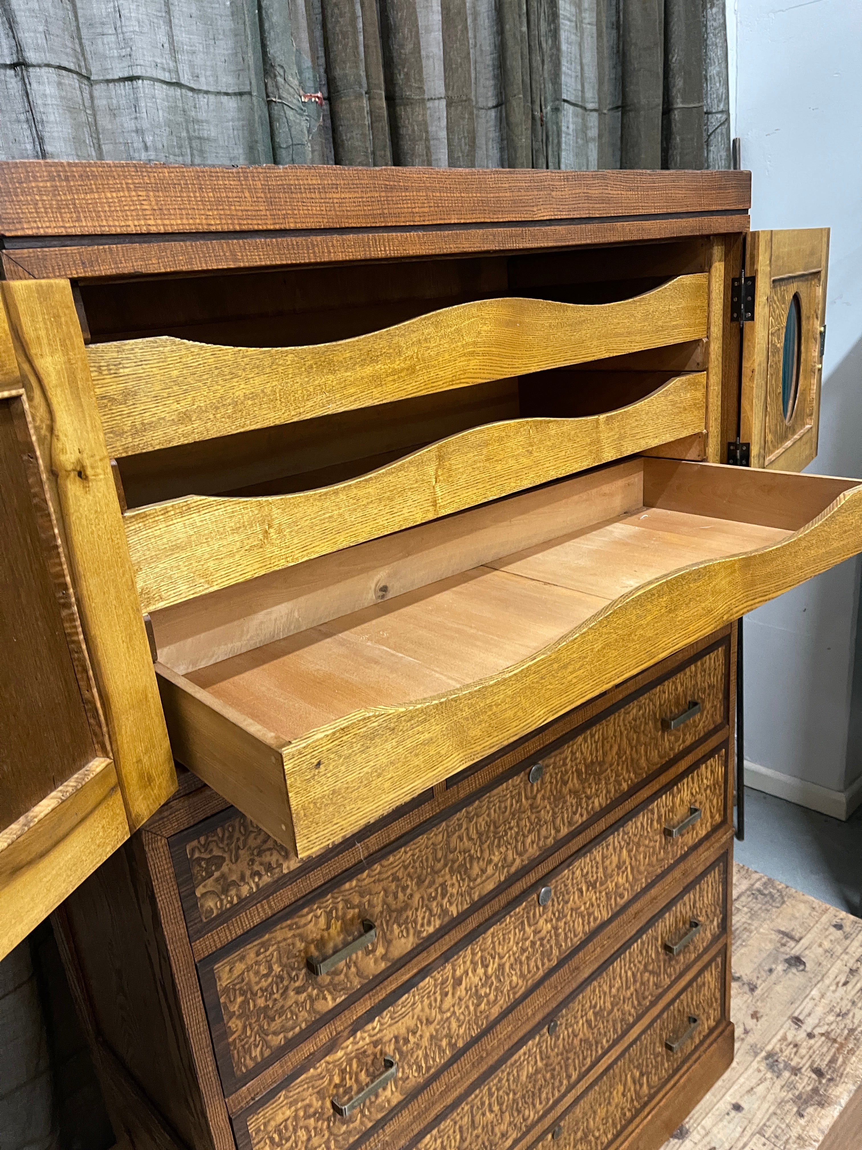 Vintage Japanese Kimono Storage Chest of Drawers From Hokkaido - Cedar & Mountain Ash| C.1930