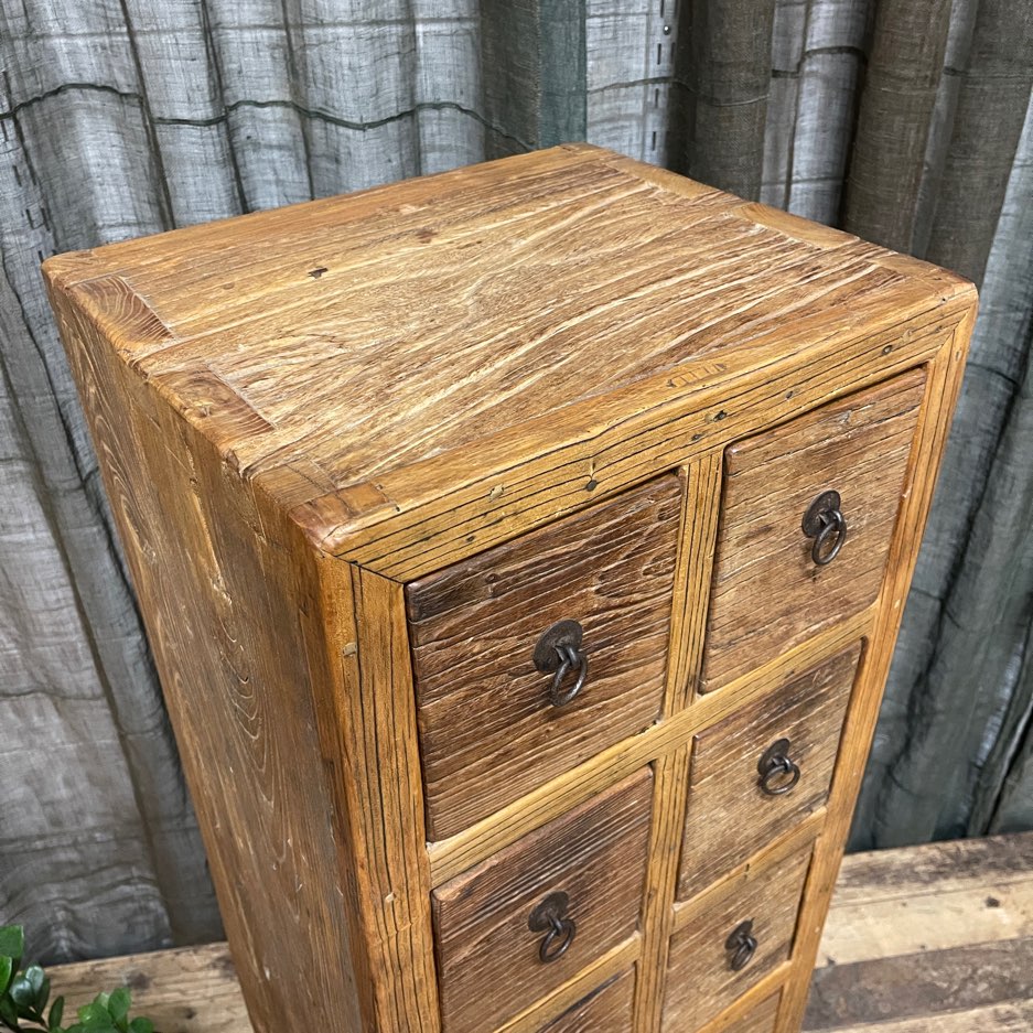 Provincial Style Chinese 9 Drawer Cabinet - Elm