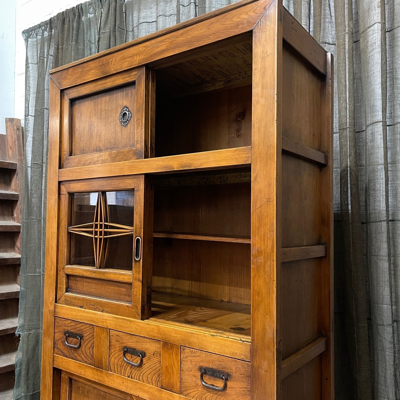 Japanese Mizuya, Kitchen Cabinet - Cedar, Cypress, Elm | c.1890