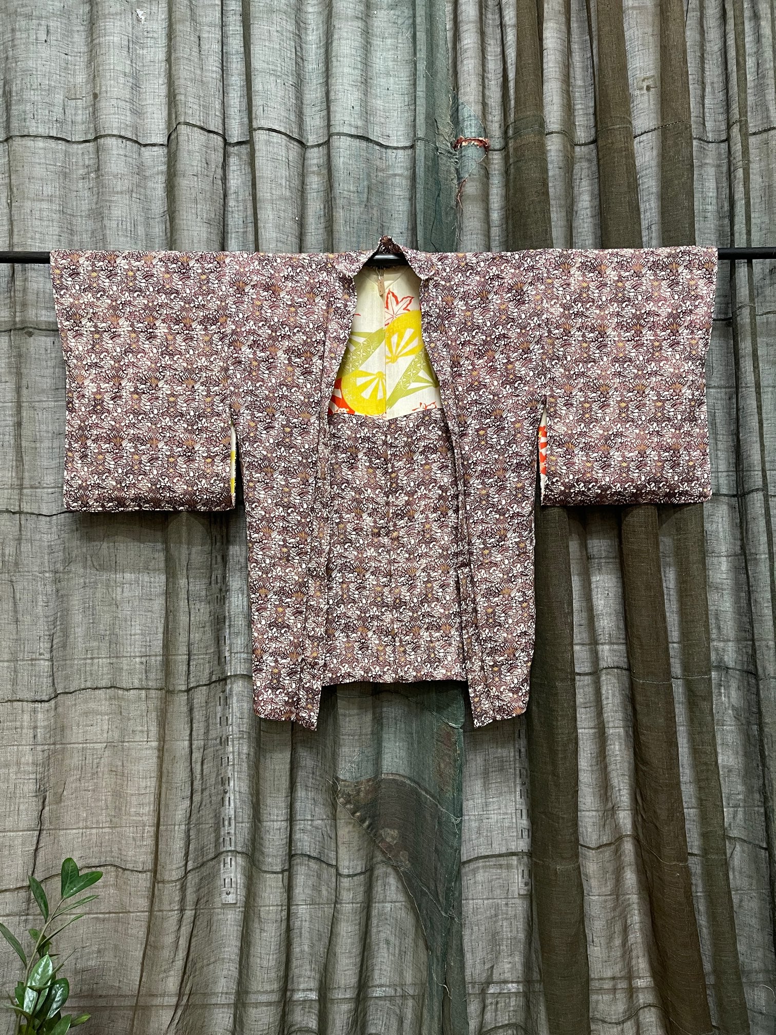 Japanese Haori-Kimono Jacket - Soft Drape Purple Silk