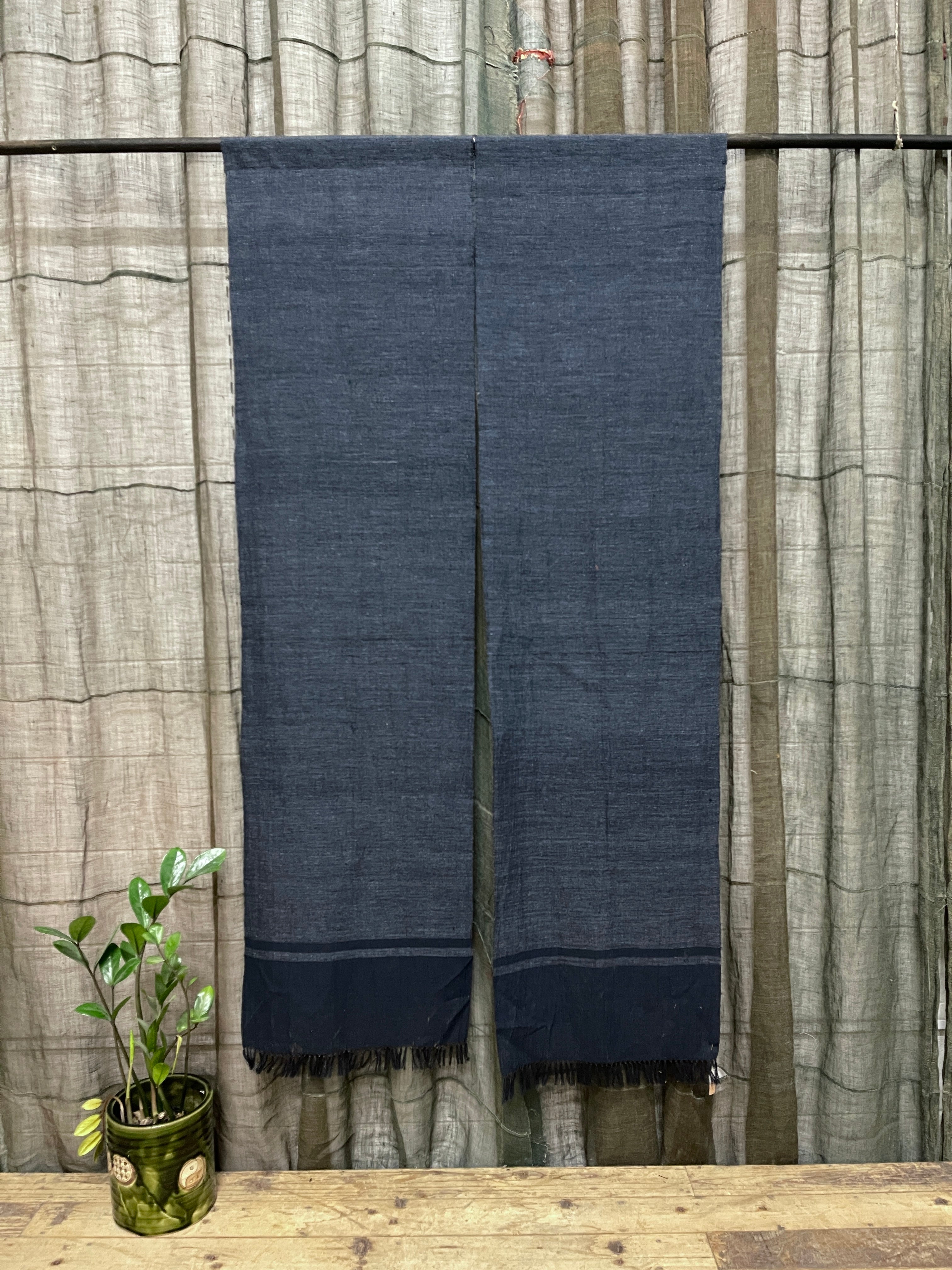 Vintage Japanese Noren, Panelled Curtain