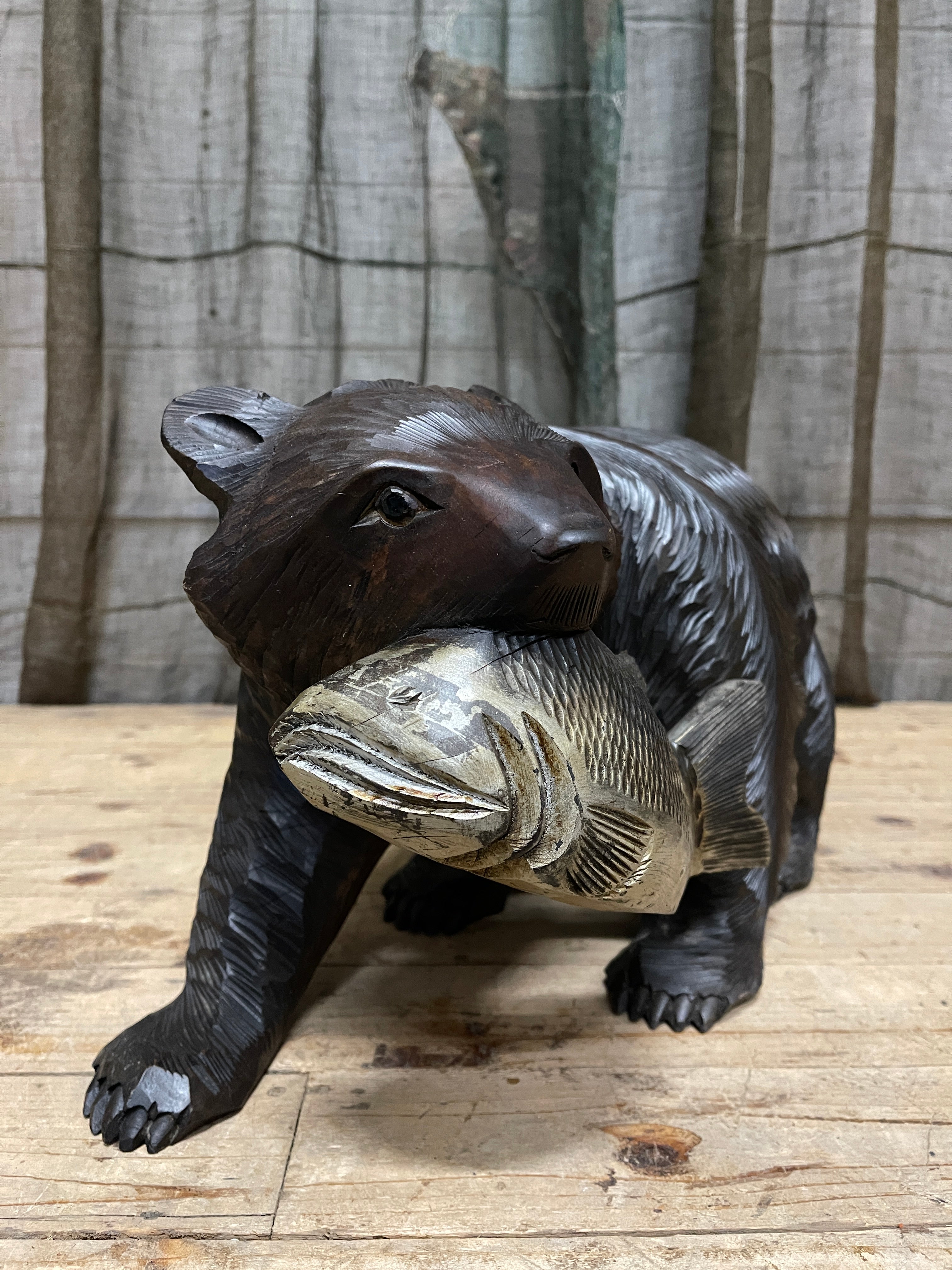 Japanese Carved Wooden Bears, Kibori Kuma