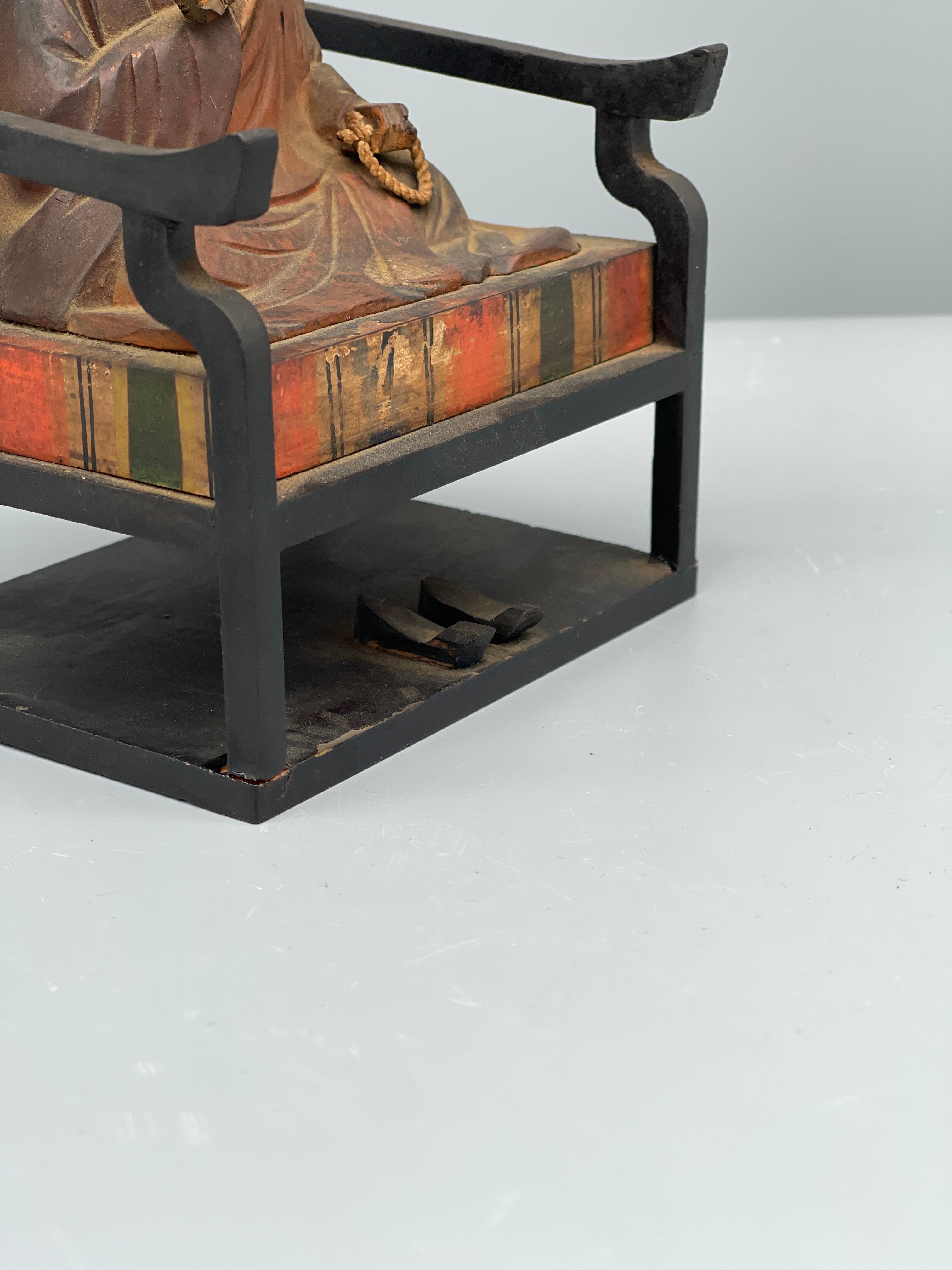 Antique Japanese Hand Carved Statue of Kobo Daishi | Meiji