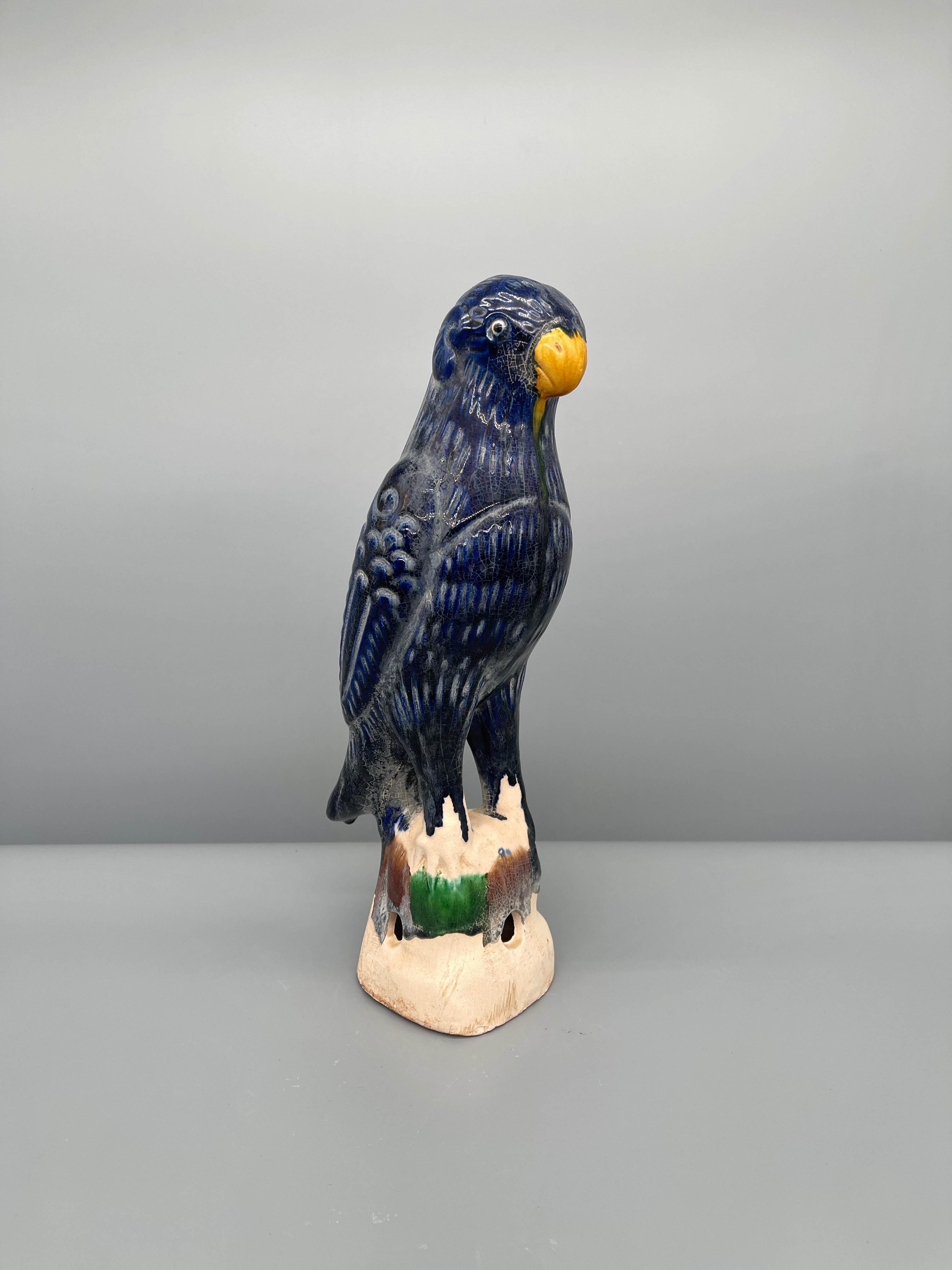 Chinese Ceramic Indigo Blue Parrots